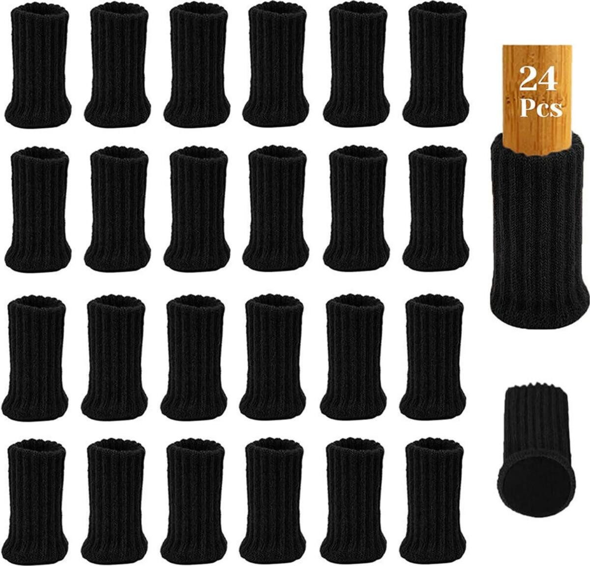 FELIXLEO Stuhlsocke 24 Stuhlsocken Stuhlbeinschoner Elastisch Schwarz Fußbo günstig online kaufen