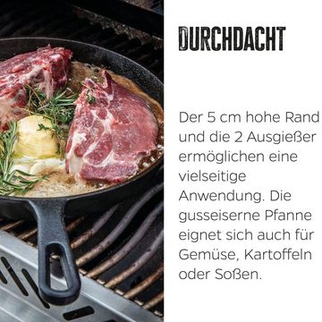 Grillfürst Grillpfanne Grillfürst Gusseisenpfanne mit Stielgriff Ø 35 cm