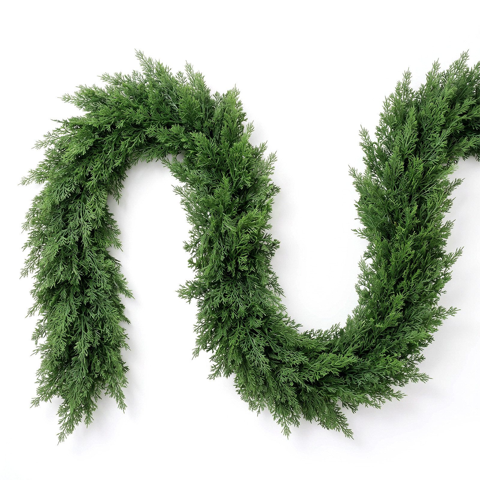 Kunstgirlande Weihnachtsgirlande Künstlich Tannengirlande Thuja-Girlande Zedern, Salcar, 3 m Girlande mit 1050 naturgetreuen Thuja-/Zedernzweigen aus 100 % PE