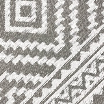 Teppich Wetterfester Kunststoff-Outdoor-Teppich mit Azteken-Motiv in grau, Teppich-Traum, rechteckig, UV-Beständig
