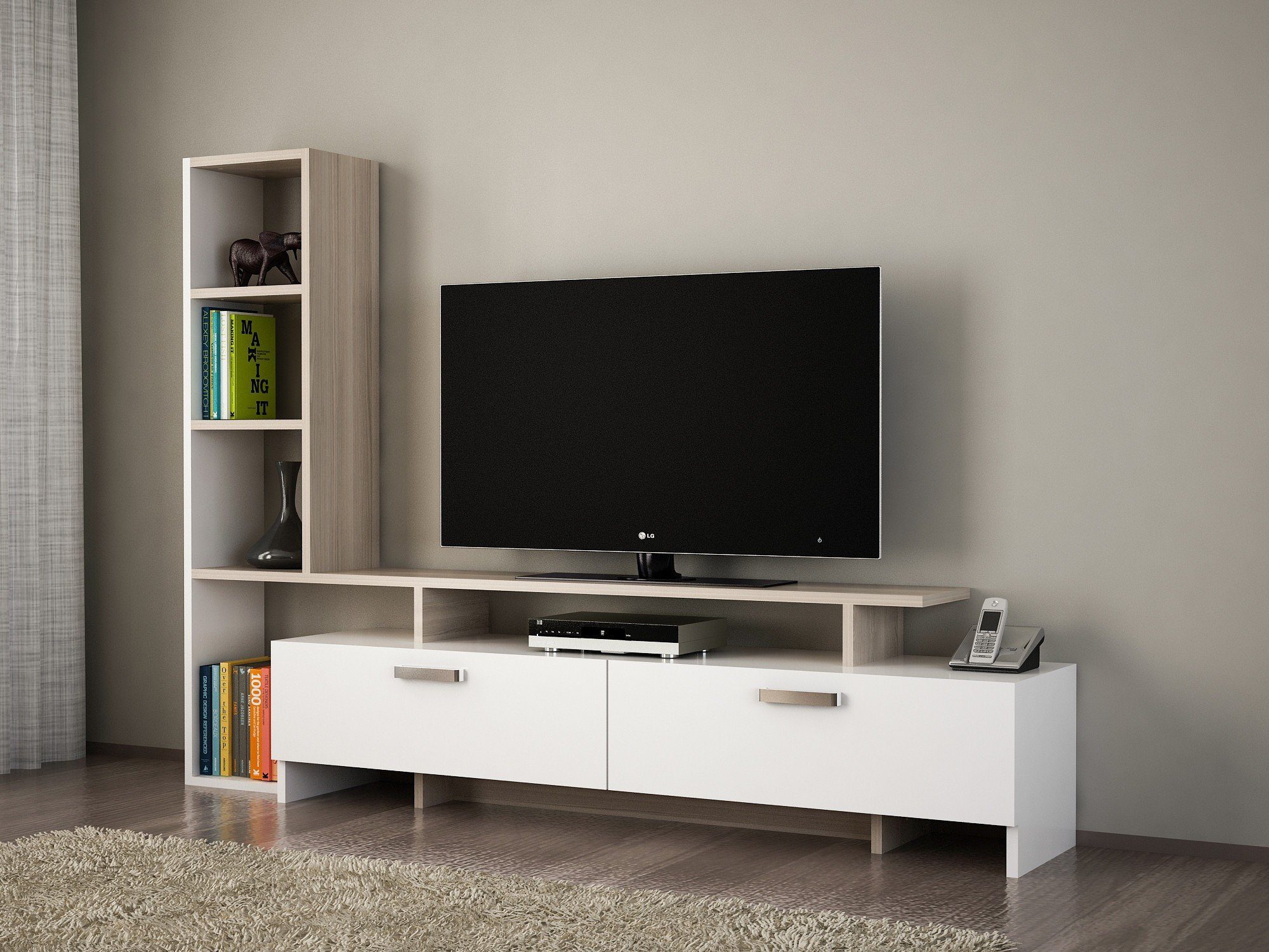 Skye Decor TV-Schrank Schränke, 29,8x120x22 cm, 100% Melaminbeschichtete Partikelplatte