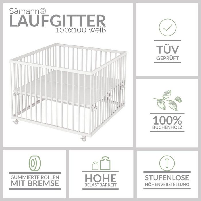 Sämann Laufgitter Sämann® Laufgitter Premium 100x100 cm weiß