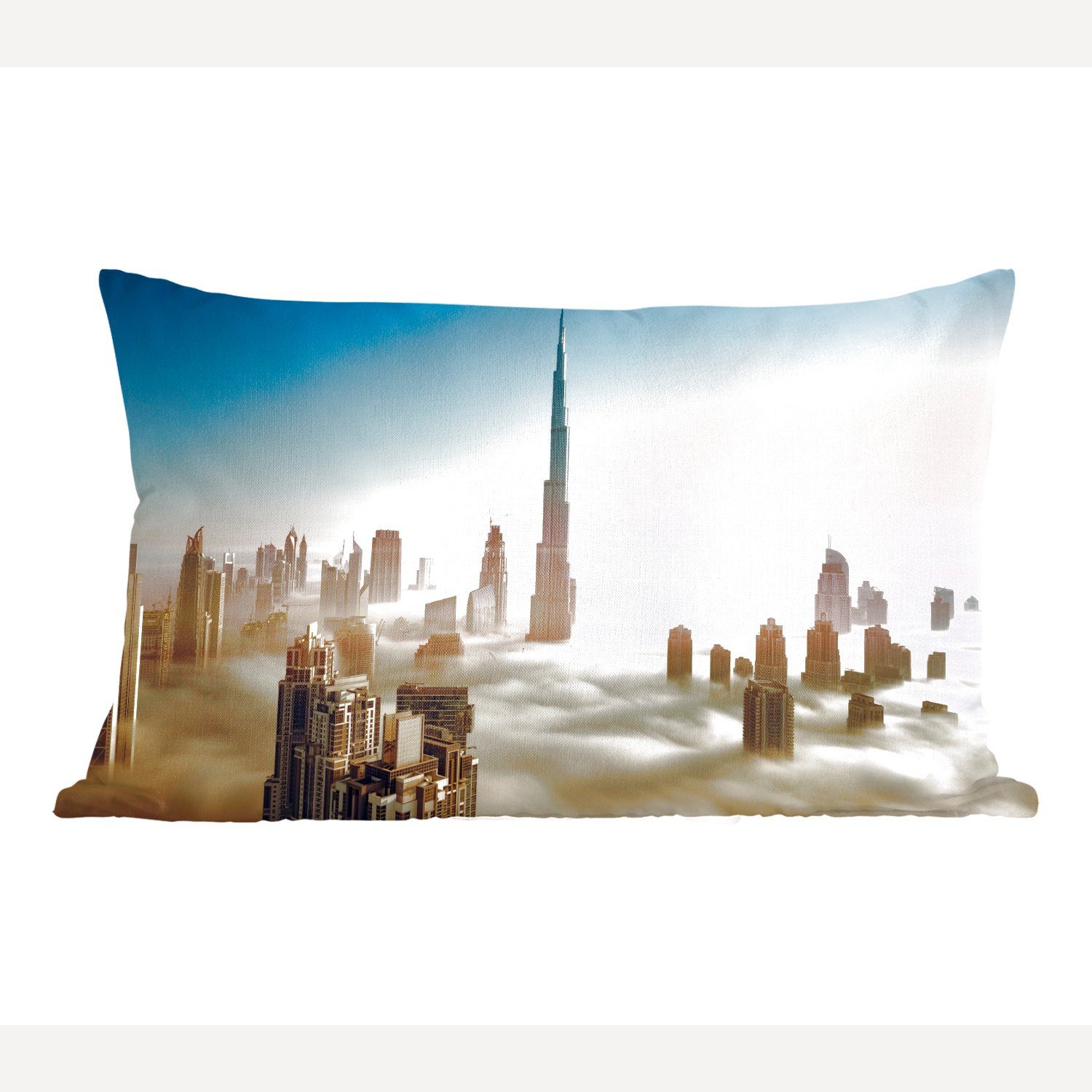 Burj Zierkissen, hohen Wunderschöne mit Wohzimmer Wolkendecke Dekokissen Dekokissen Khalifa-Wolkenkratzer, dem unter Dekoration, Schlafzimmer Füllung, MuchoWow