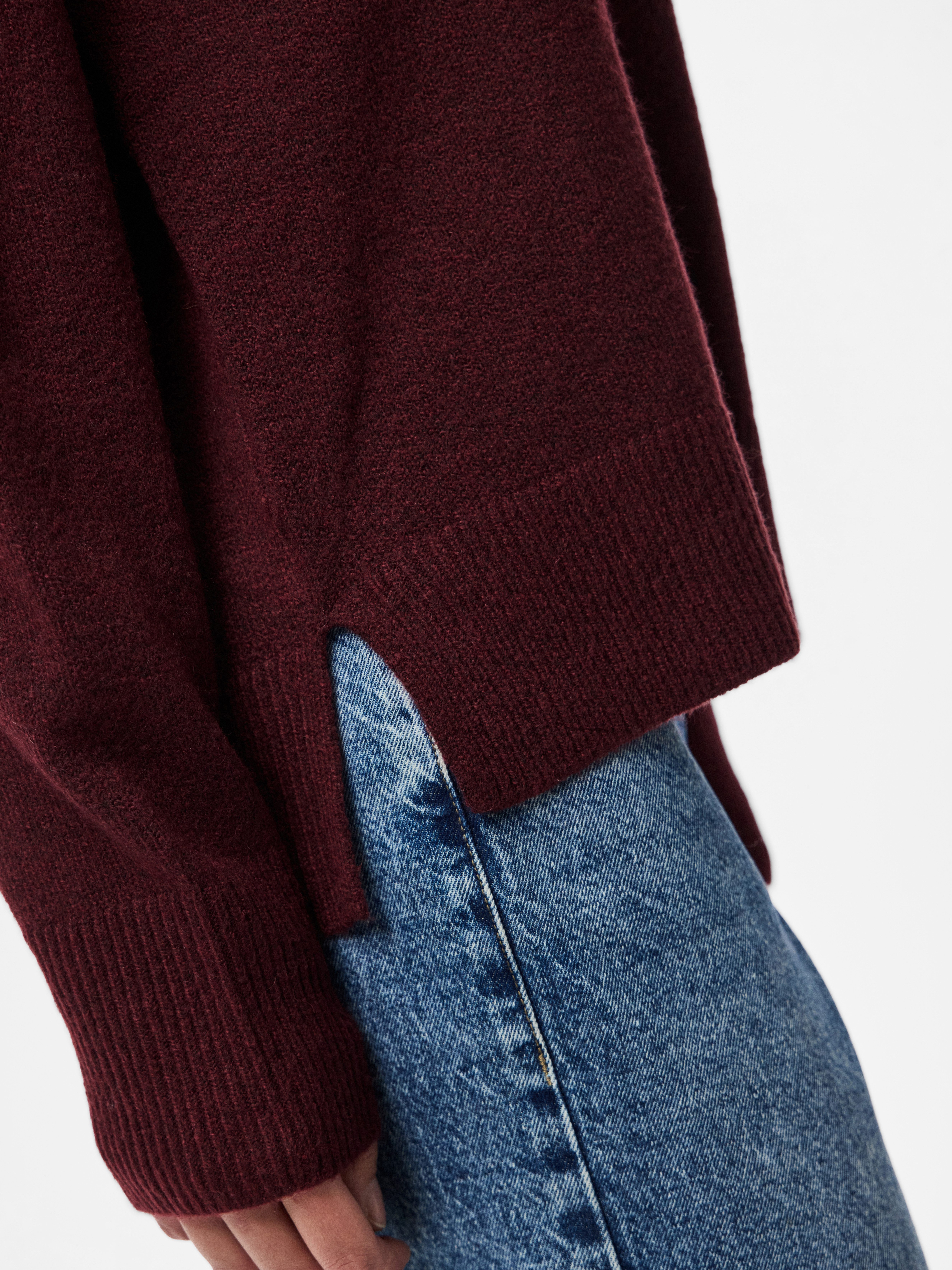 pieces Strickpullover PCMALOU LS O-NECK CUTLINE günstig online kaufen