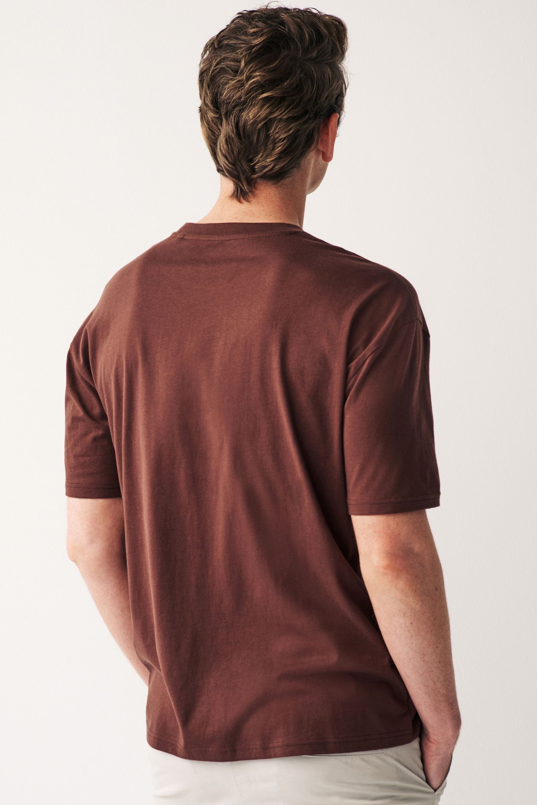 (1-tlg) Essential Rundhalsausschnitt Next Chocolate mit Brown T-Shirt T-Shirt