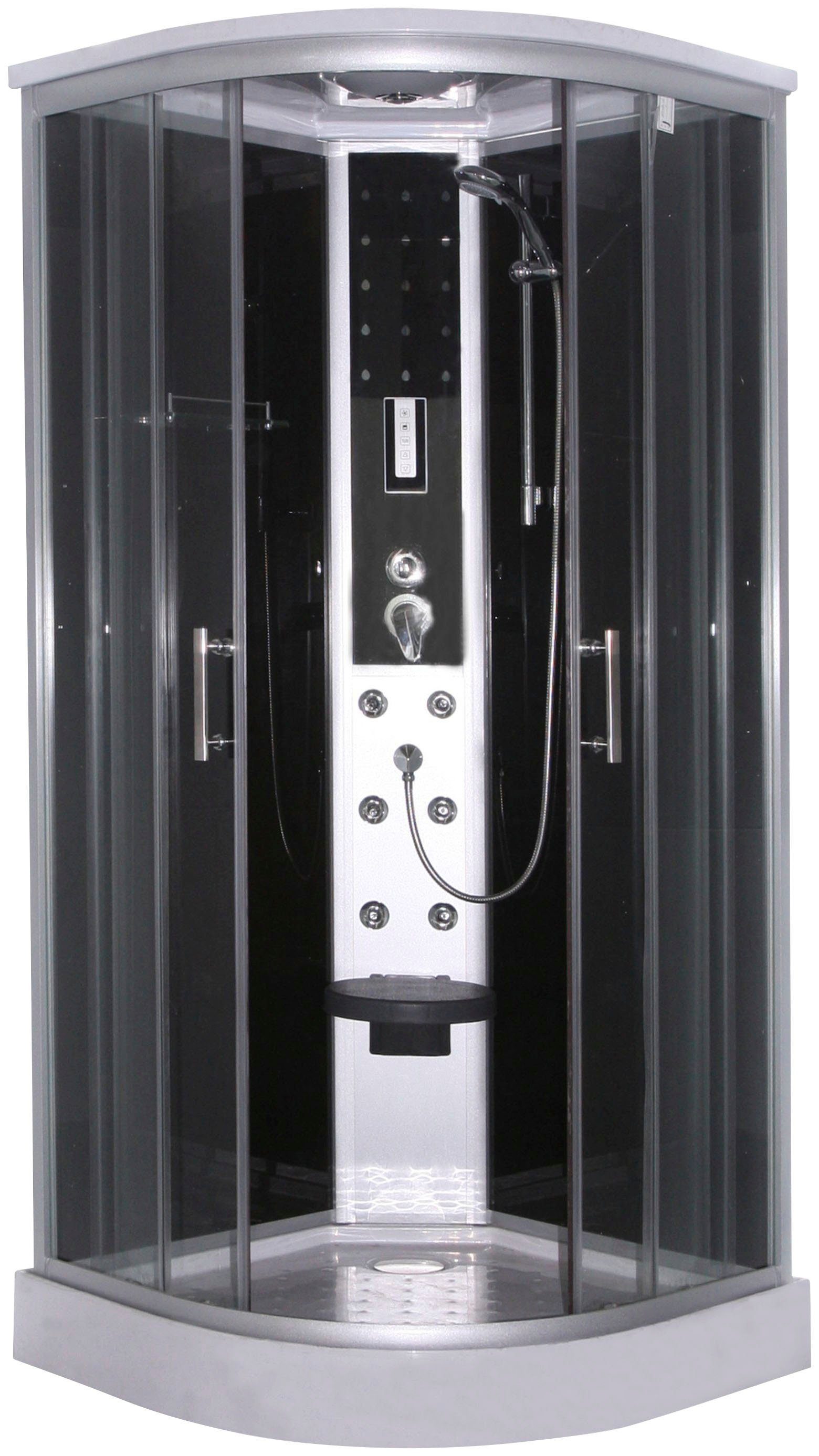 Sanotechnik Komplettdusche Milano, BxT: 90x90 cm, Sicherheitsglas, 1-tlg., Viertelkreisdusche