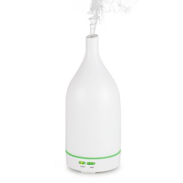 Hyrican Luftbefeuchter Aroma Ultraschall Luftbefeuchter/Diffuser mit Keramikabdeckung, 0,1 l Wassertank, 100 ml antibakterieller Wassertank, 7 Farben-LED-Beleuchtung, weiß