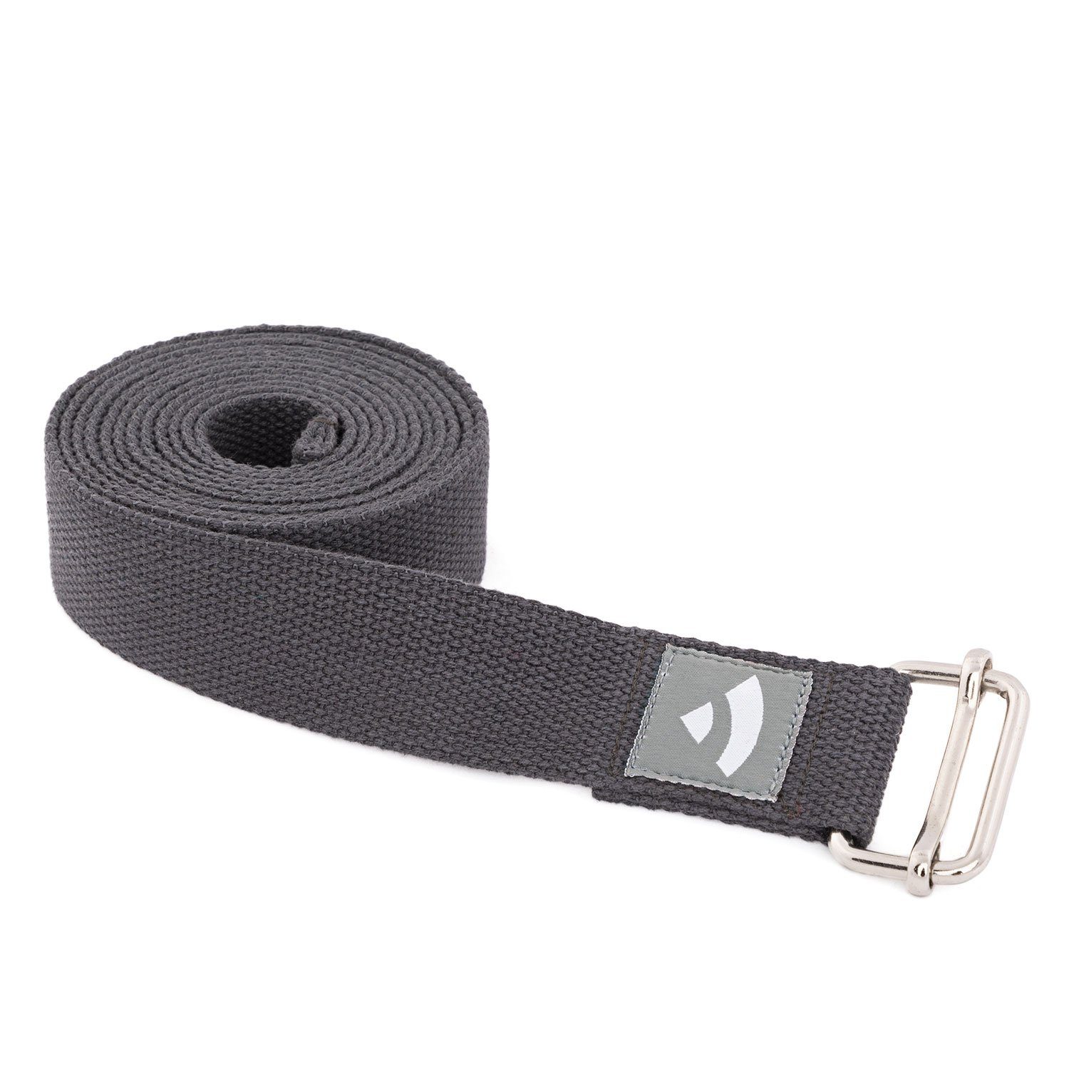 bodhi Yogamatte Yogagurt mit Schiebeschnalle ASANA BELT 2,5m, Metall anthrazit