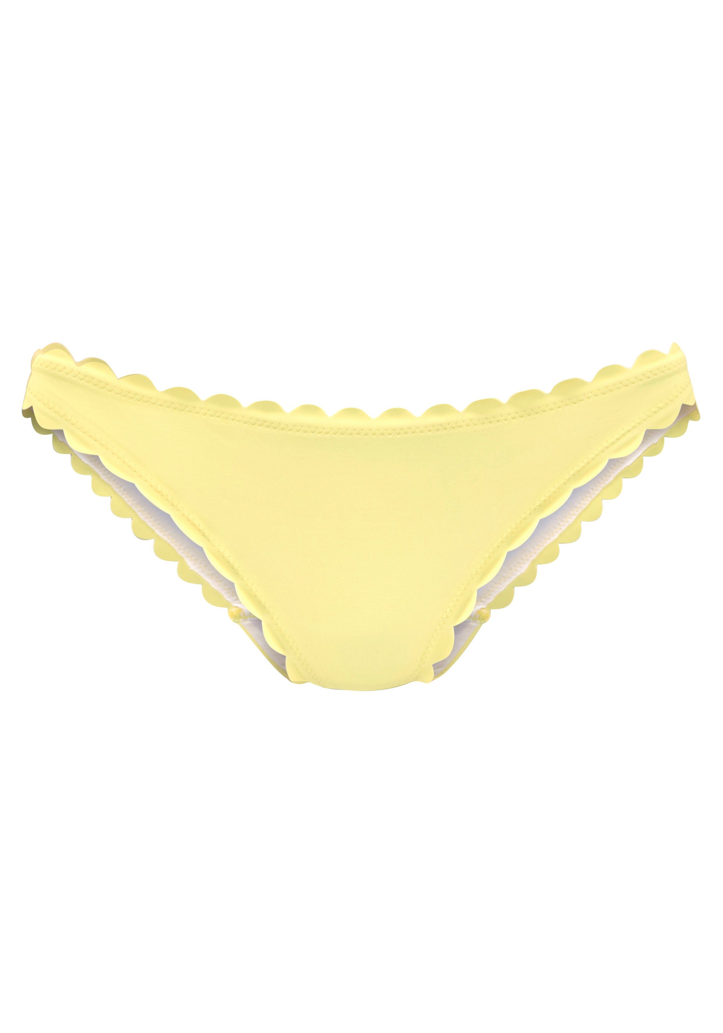 LASCANA Bikini-Hose Scallop in Brasilien-Form gelb knapper