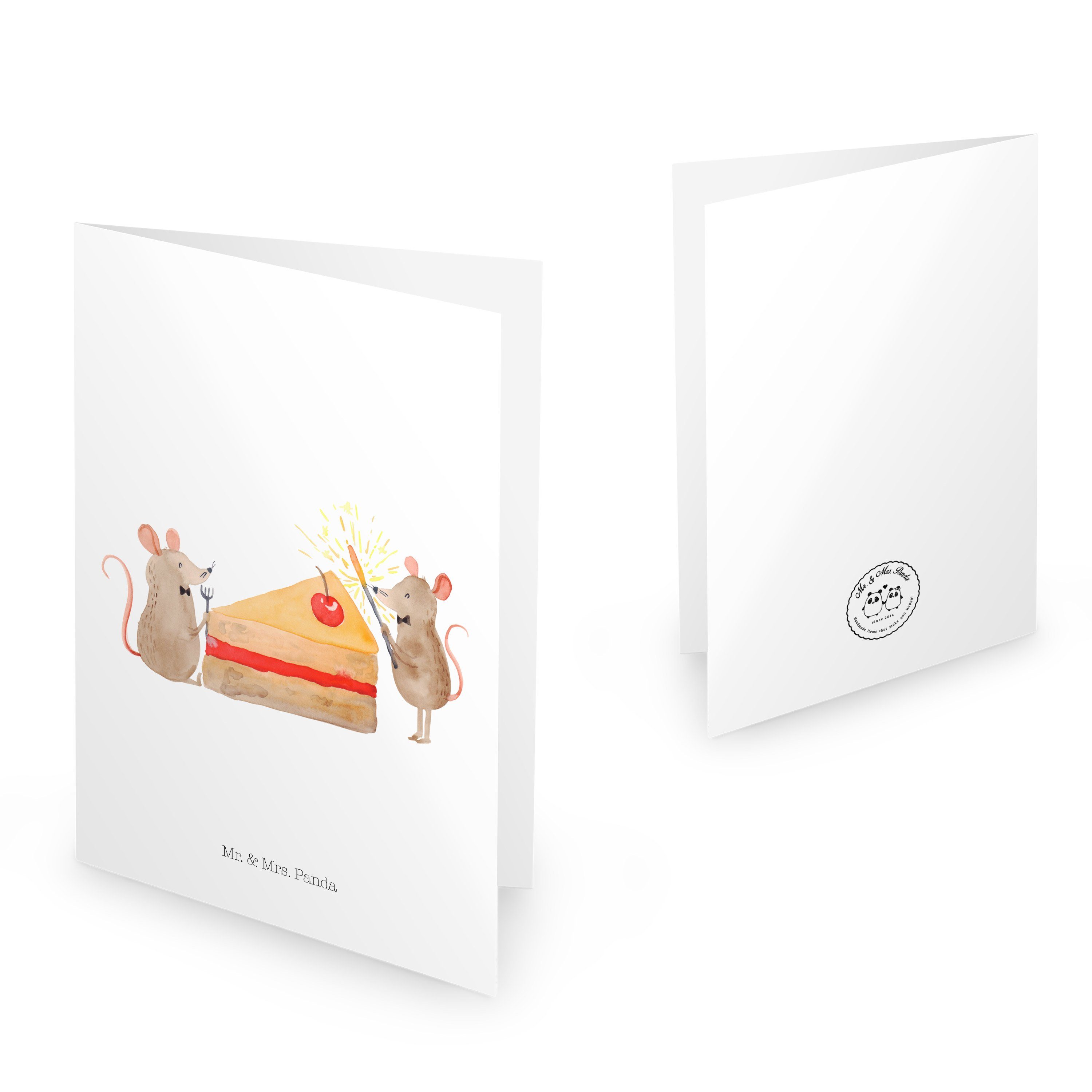Kuchenstück, Weiß - Hochze Geschenk, - Geburtstagskarten Panda Mr. Glückwunschkarte, Mrs. Kuchen Mäuse &