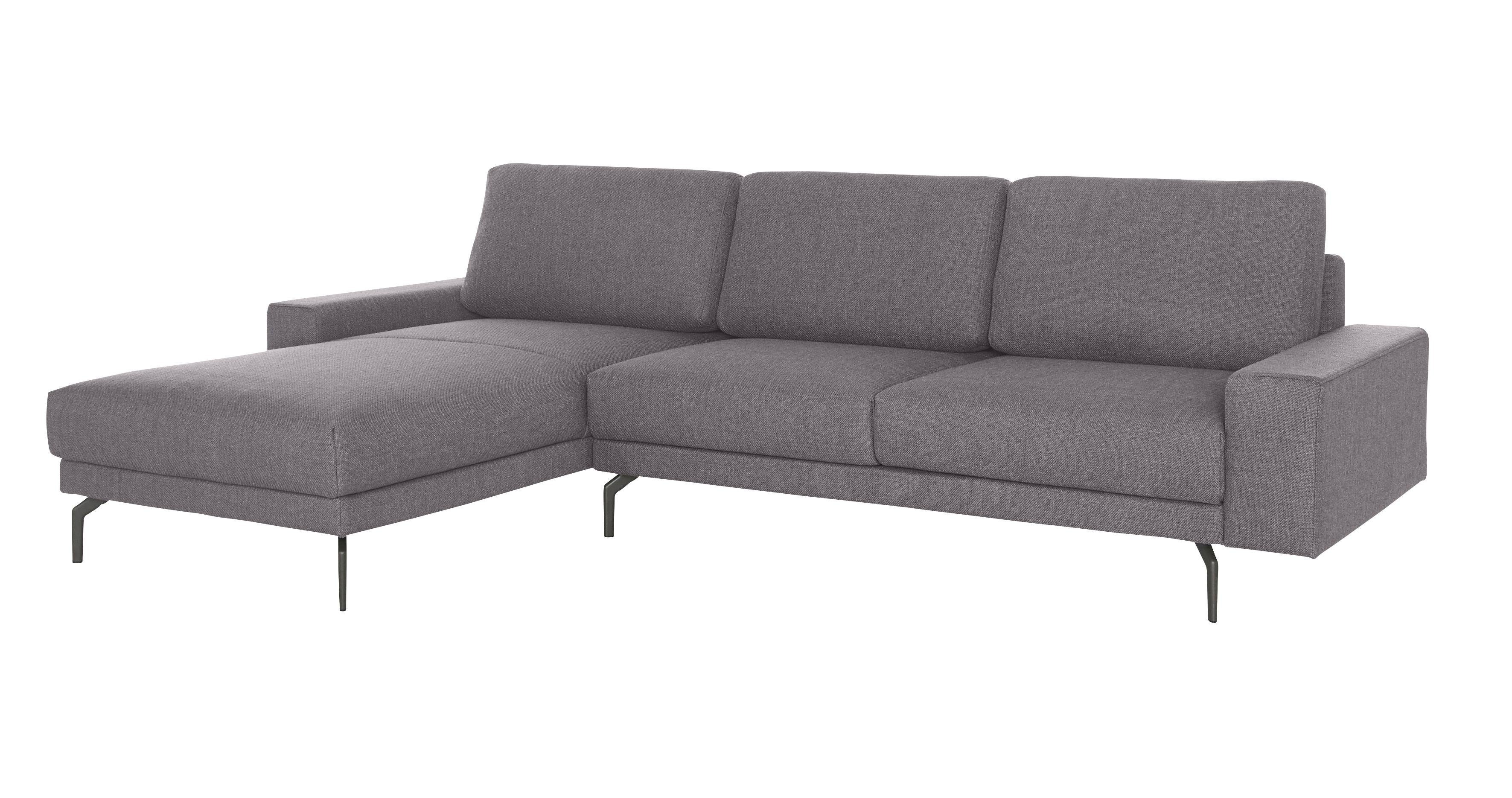 cm hs.450, 274 Ecksofa breit in und hülsta niedrig, Alugussfüße Armlehne Breite umbragrau, sofa