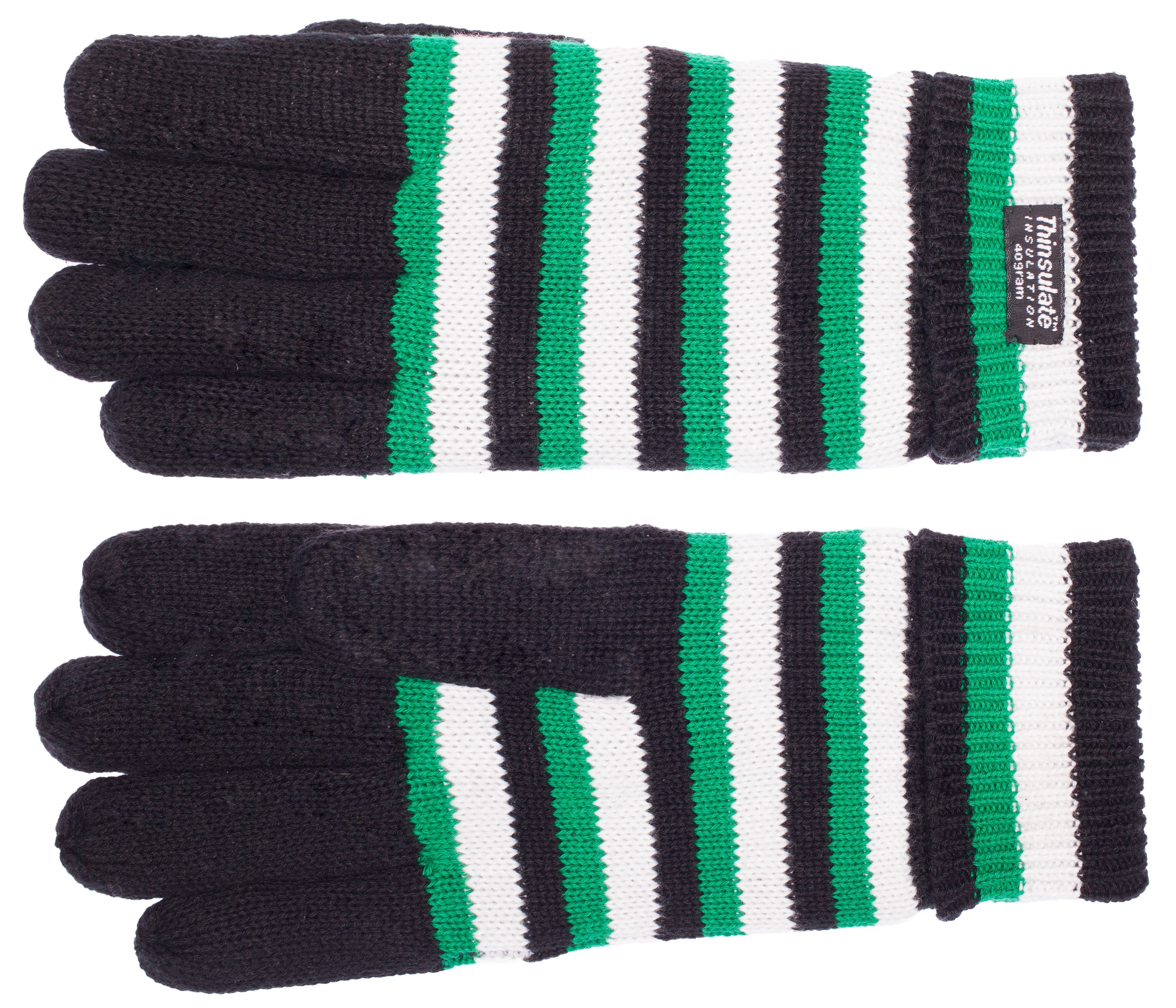 EEM schwarz-weiß-grün Herren-2805 Strickhandschuhe