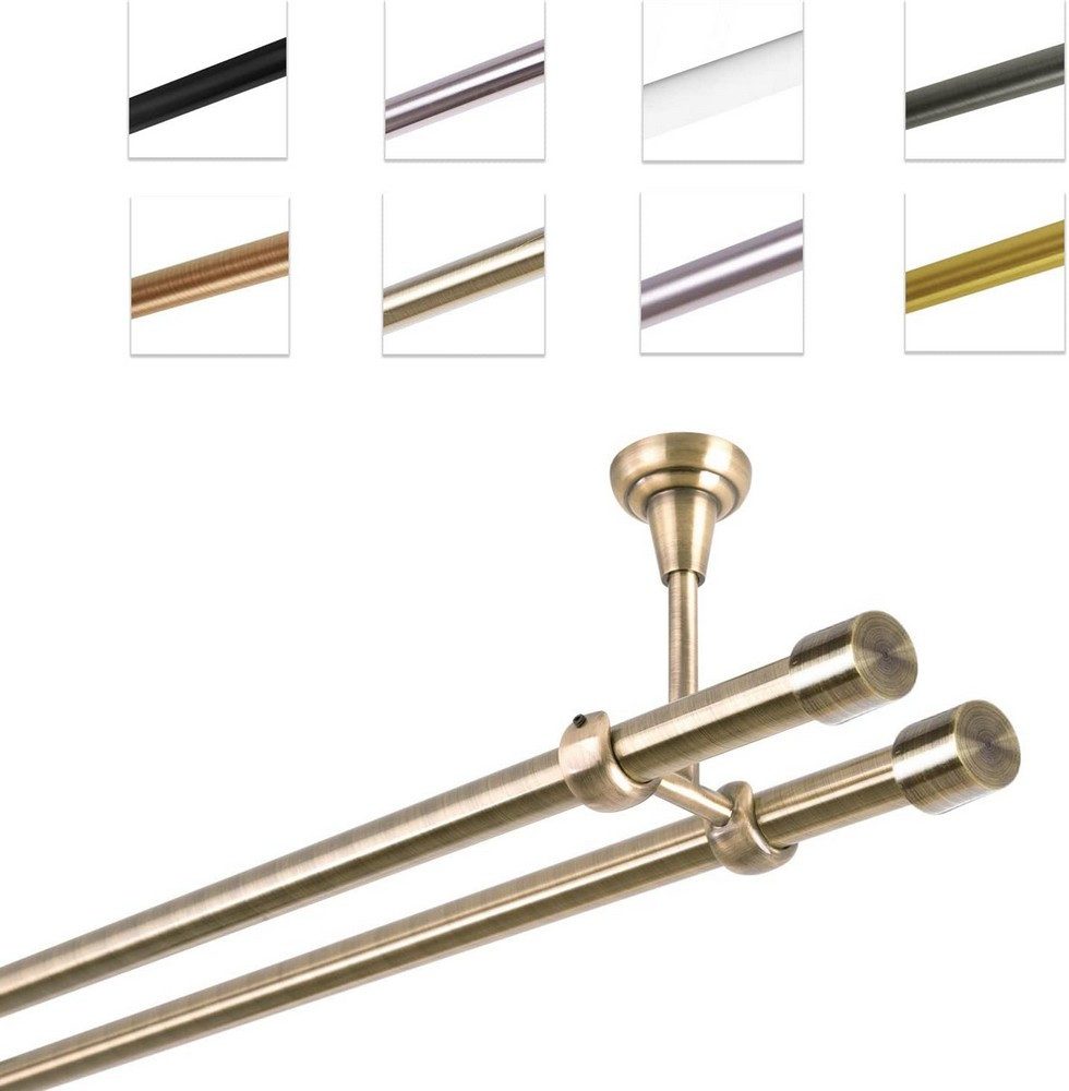 MDEKOR Gardinenstange Vorhangstange 19mm, 2-läufig, kürzbar, 2-läufig Decke günstig online kaufen