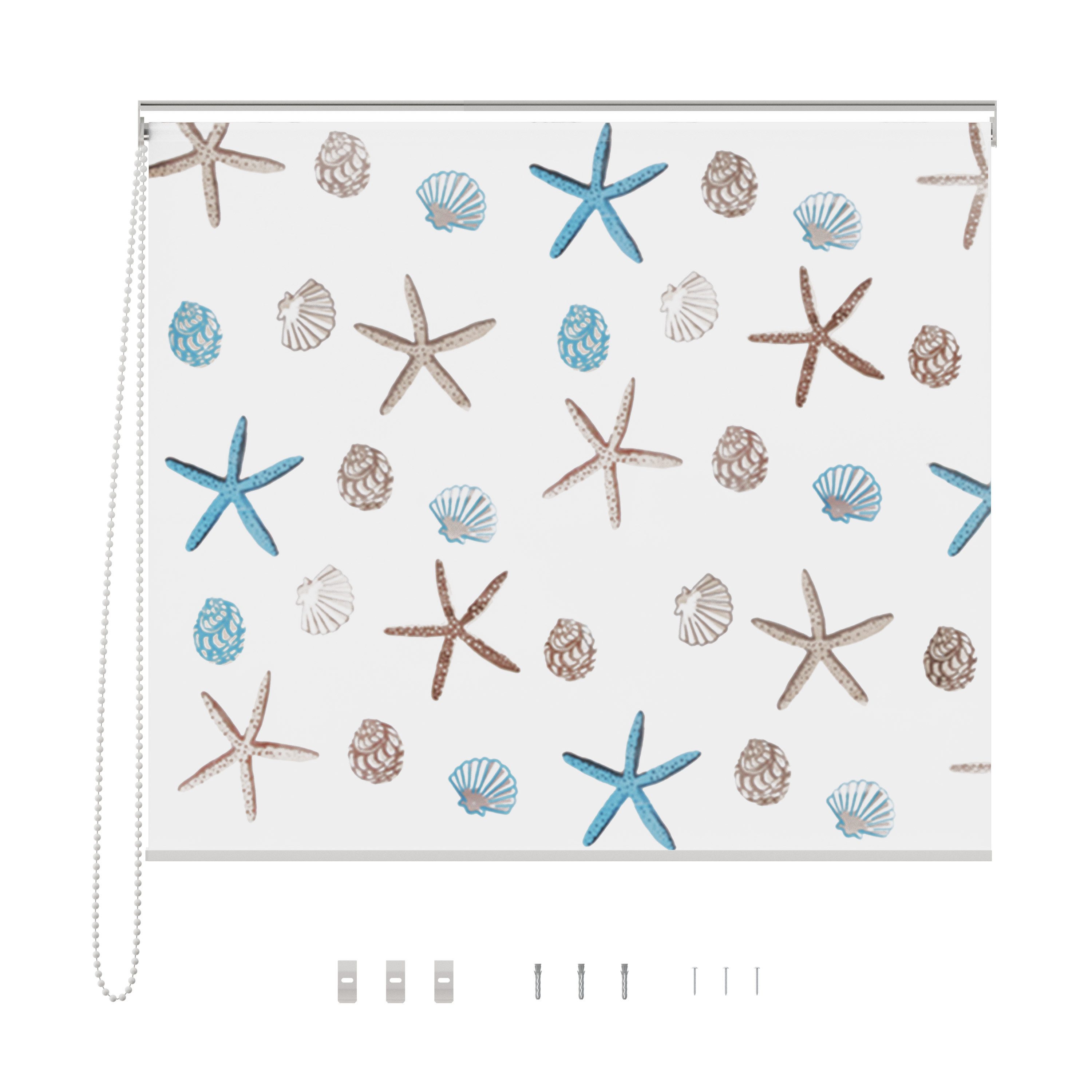 Aquabad® Duschrollo Vaskaflex Badewannenrollo Breite 100 cm, Muster: Ocean, Breite: 100cm – Bild 5 von 5