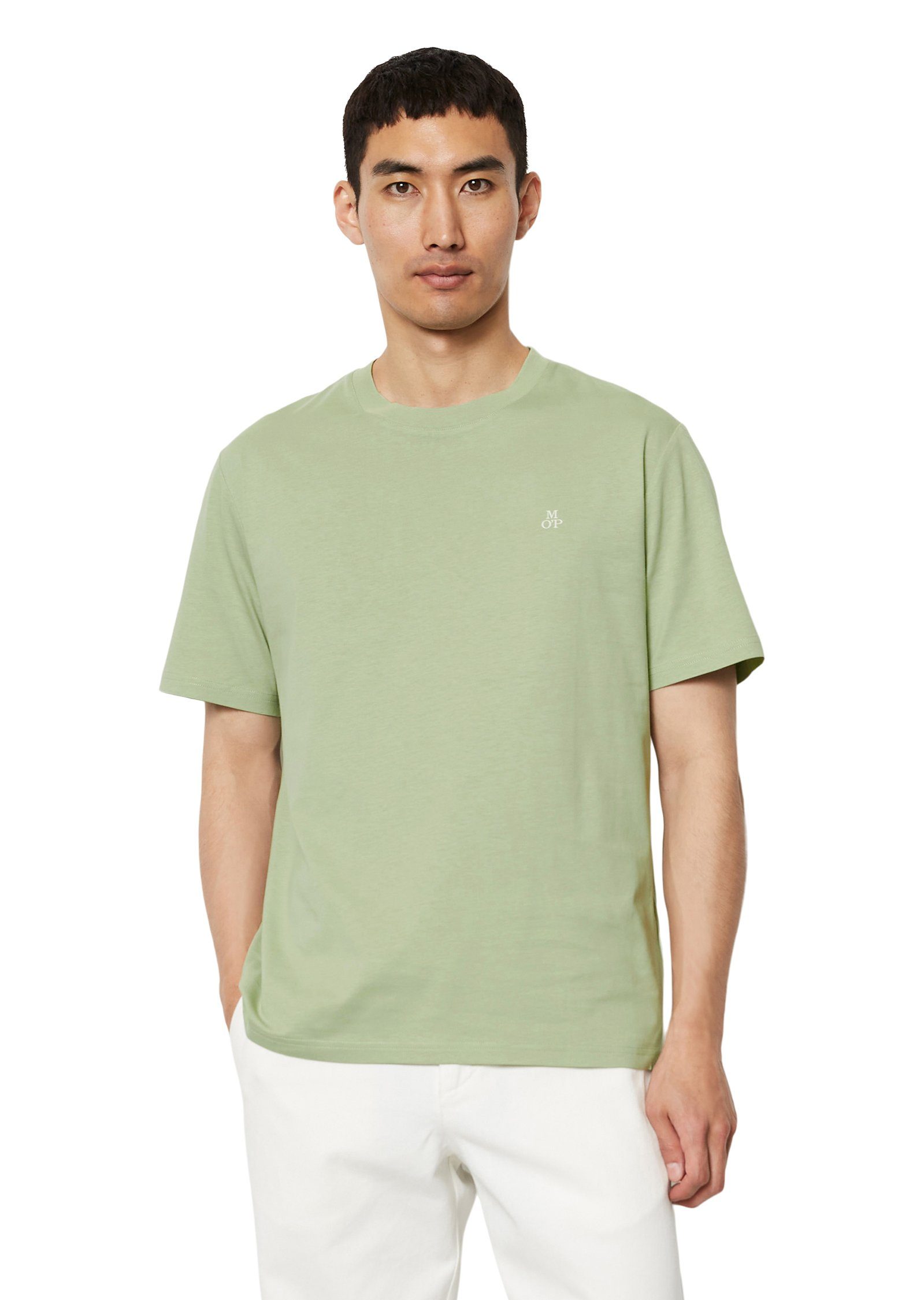 short print, ribbed collar Marc T-shirt, rainee sleeve, logo T-Shirt O'Polo