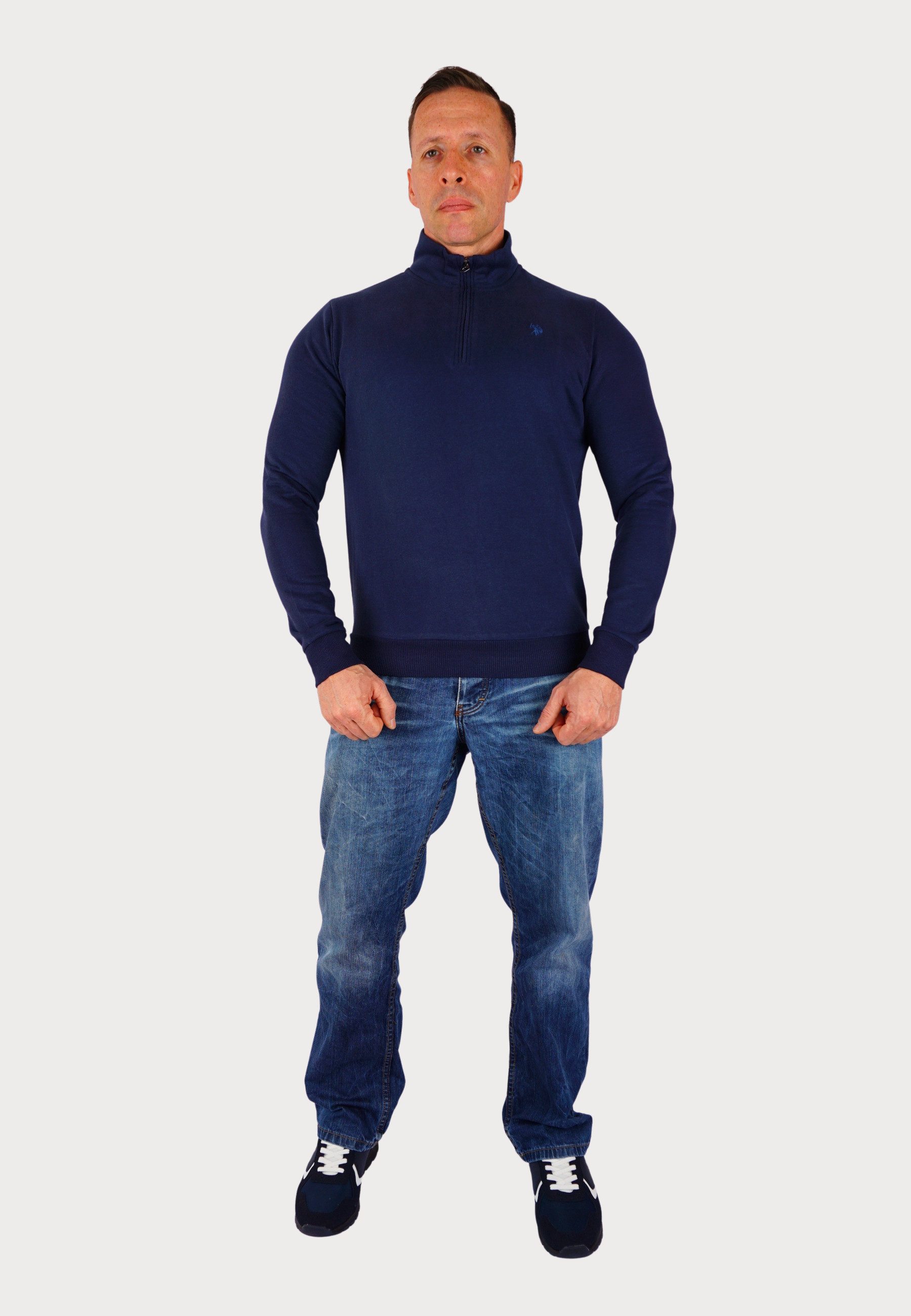 U.S. Polo Assn. Sweatshirt Pullover Sweater Half Zip (1-tlg) günstig online kaufen