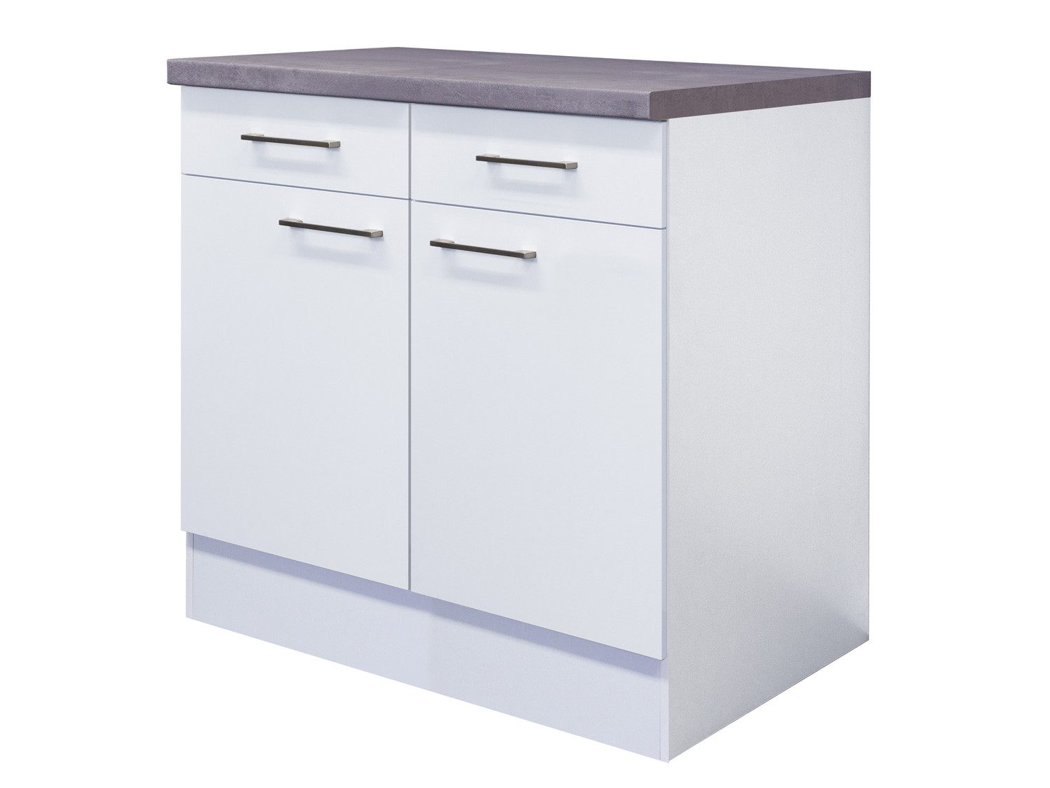 Flex-Well Unterschrank Küchenunterschrank - 80 cm breit - Weiß – Nawa