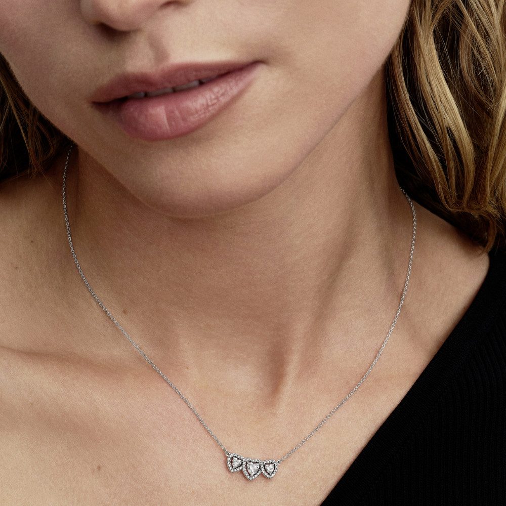 Pandora Kette mit Anhänger 394412C01-45, Herzen-Triologie günstig online kaufen