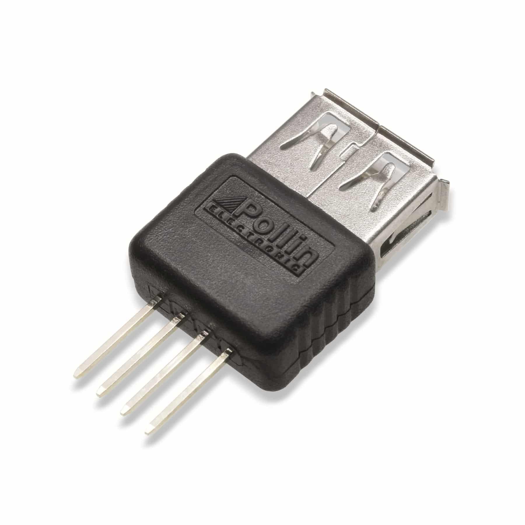 USB-Konfektionsstecker Steckverbinder, USB A, Printmontage, Buchse