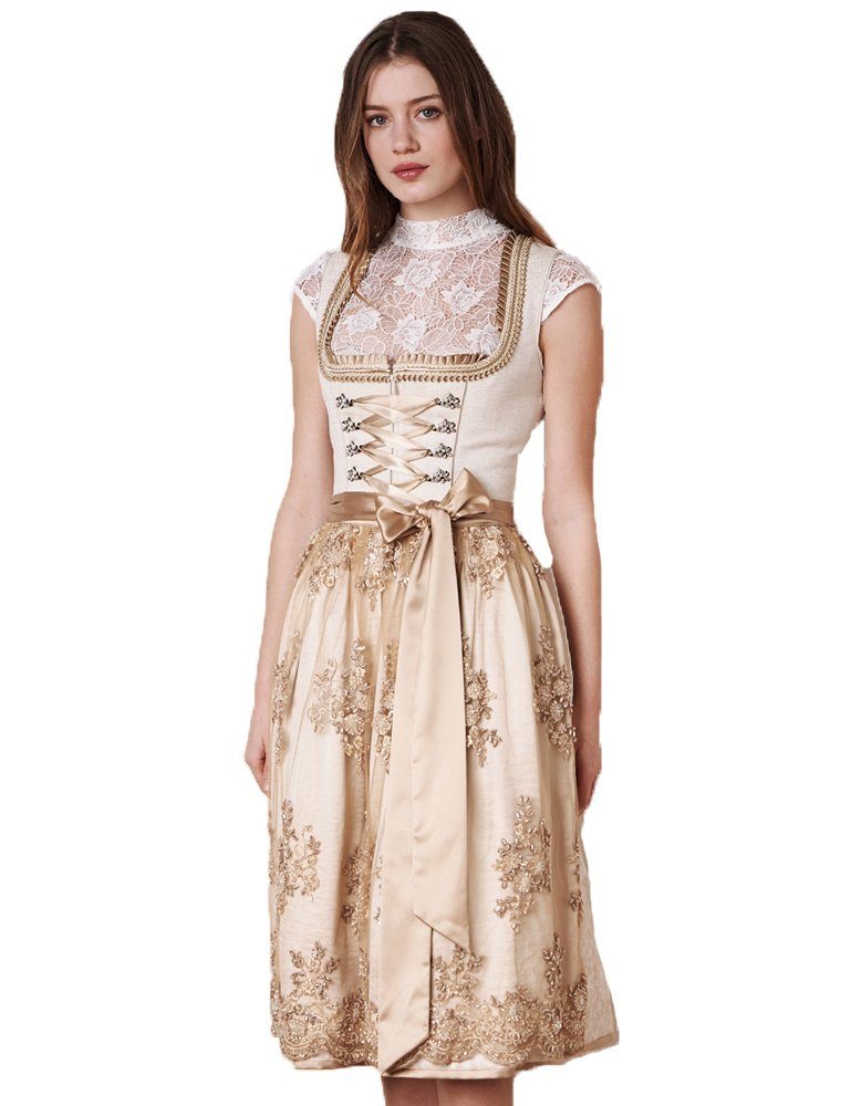 KRÜGER COLLECTION Dirndl mit Natur 116365, Spitzenschürze 'Neila' - 70cm