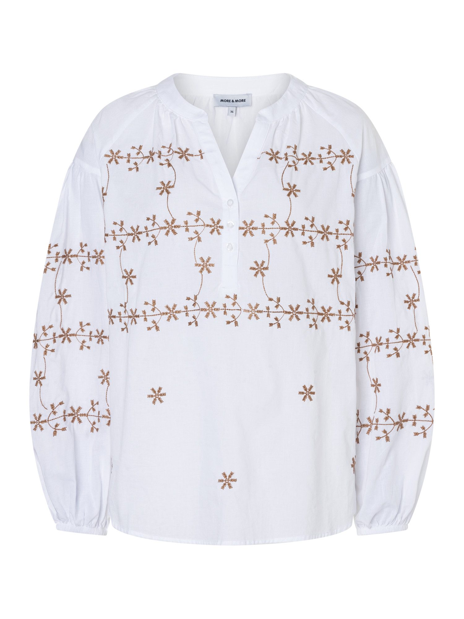 MORE&MORE Langarmbluse luftig-leichte Bluse, bestickt
