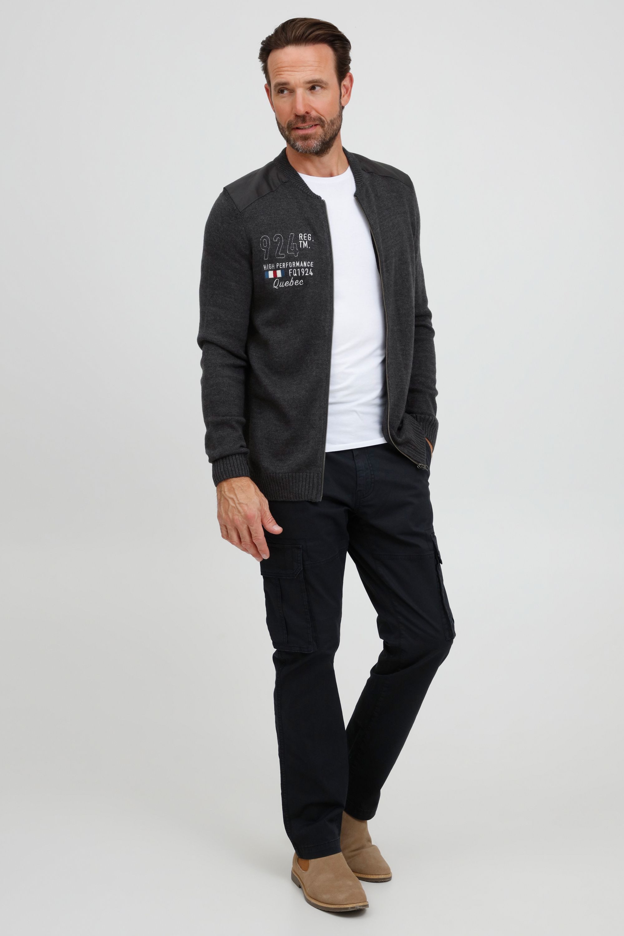 FQ1924 Strickjacke FQErland Strickjacke mit kurzem Stehkragen günstig online kaufen