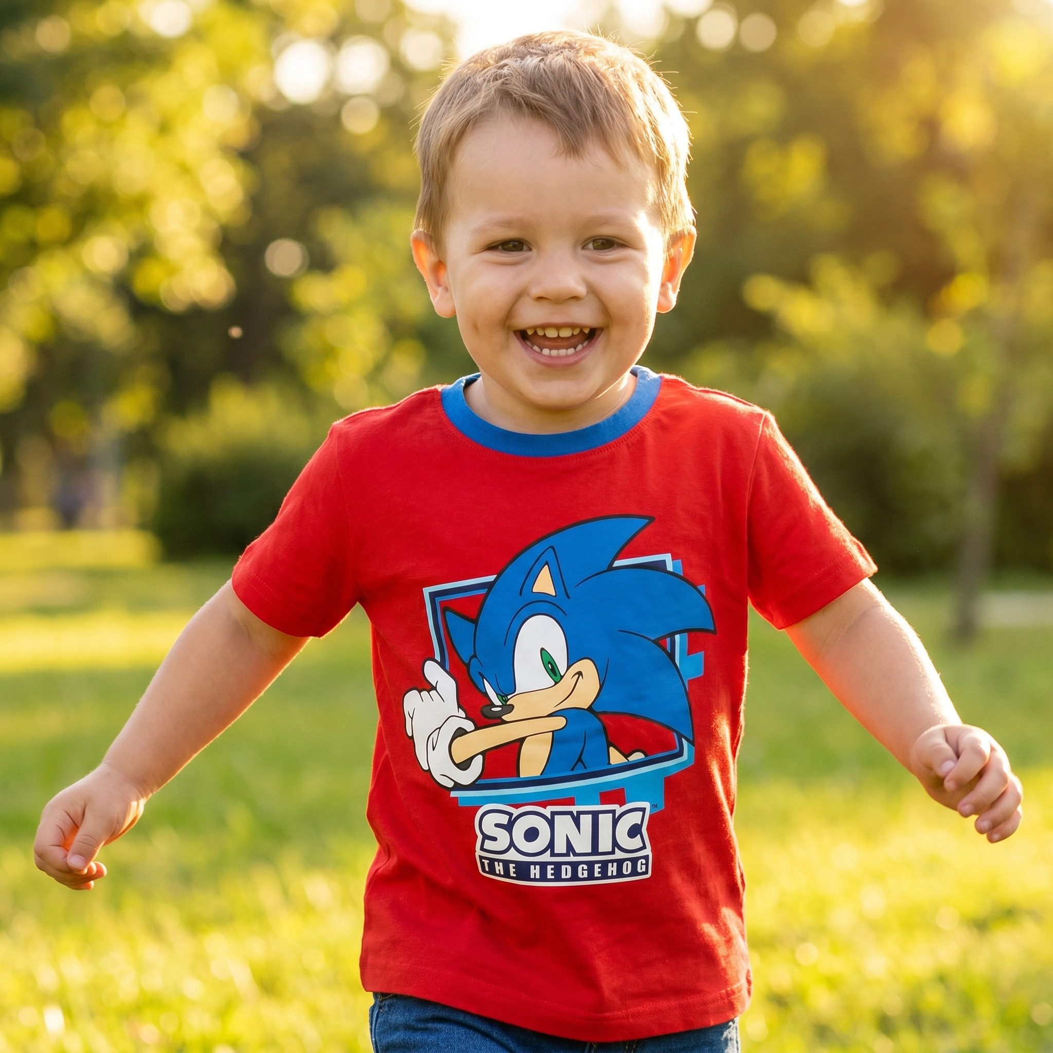 Sonic The Hedgehog Print-Shirt Sonic The Hedgehog Kinder Junge kurzarm T-Shirt Shirt Gr. 98 bis 128 - 100% Baumwolle