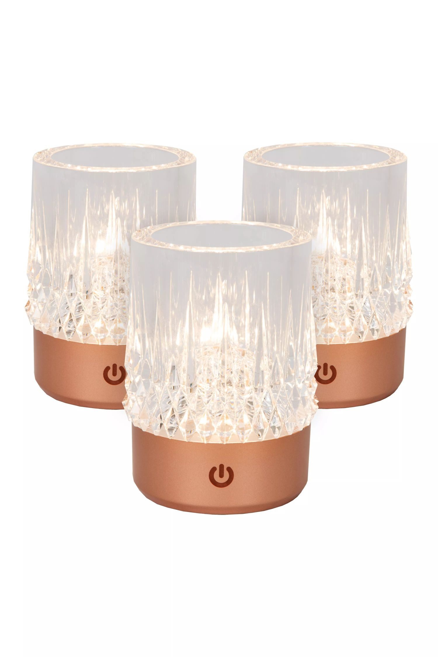 Licht-Erlebnisse Nachttischlampe BORIX, LED fest integriert, LED Ø 8 cm 10,3 cm hoch in Kupfer rund warmweiß 2700-3000 K 30-80 lm