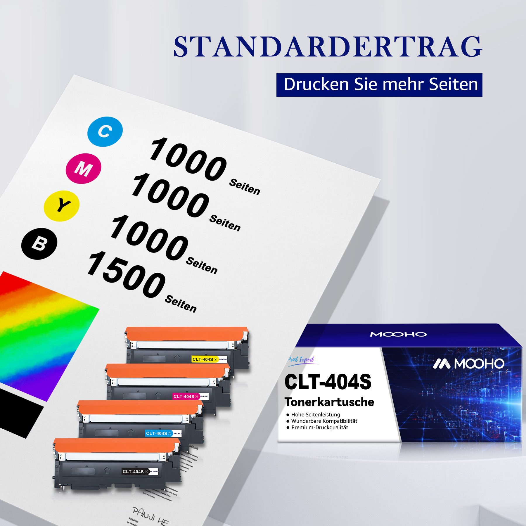 MOOHO Tonerpatrone CLT-404S CLT-P404C Kompatibel für SAMSUNG Xpress, (SL C430, C430W, C480, C48X, C480W, C480FW, C480FN, C432, C432W, 4-St), C433, C433W, C482, C482W, C482FW, C483, C483W, C483FW