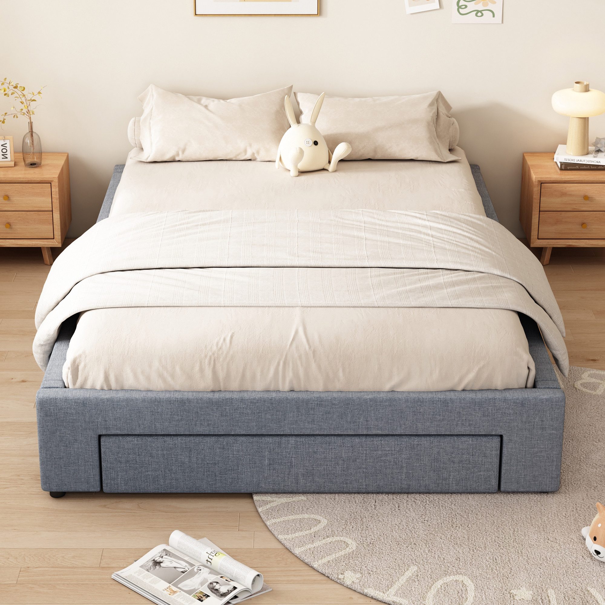 PHOEBE CAT Polsterbett, Plattformbett Flachbett 140x200 günstig online kaufen
