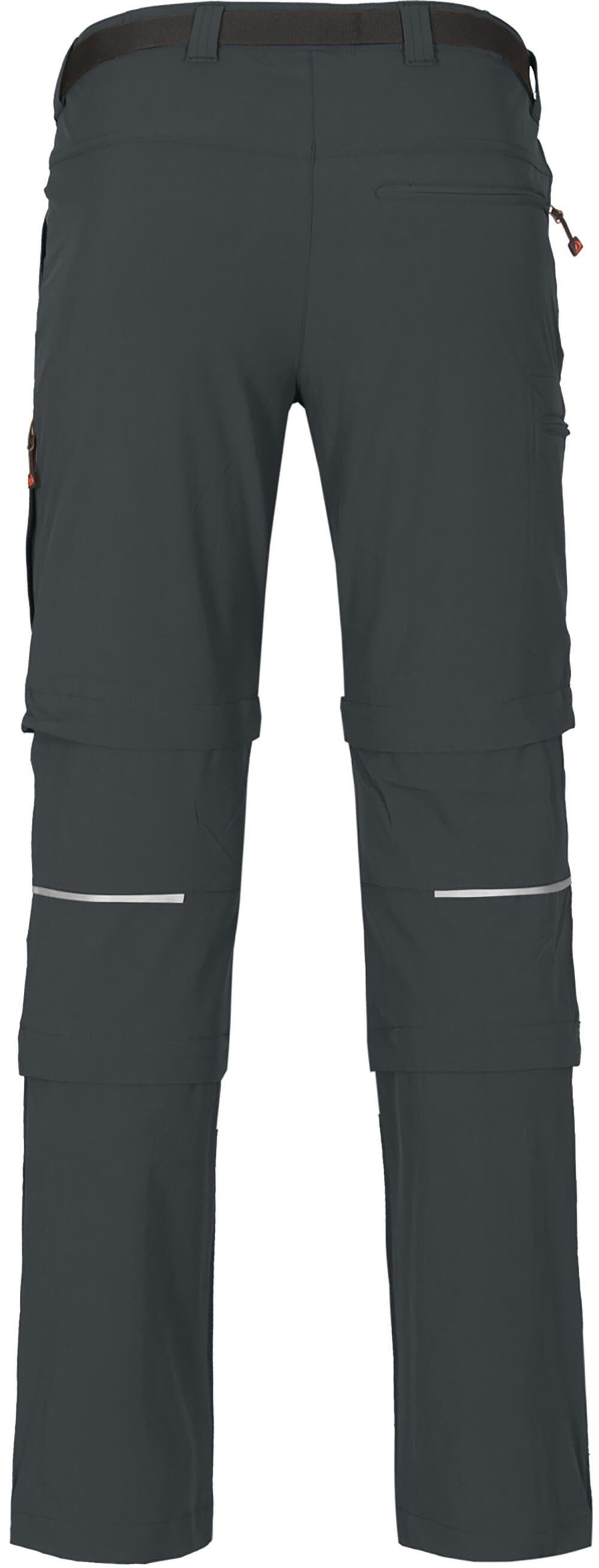 Bergson Zip-off-Hose T-ZIPP QUEENSLAND dunkel grau Zipp-Off pflegeleicht, Wanderhose, mit vielseitig, Herren Normalgrößen, Doppel