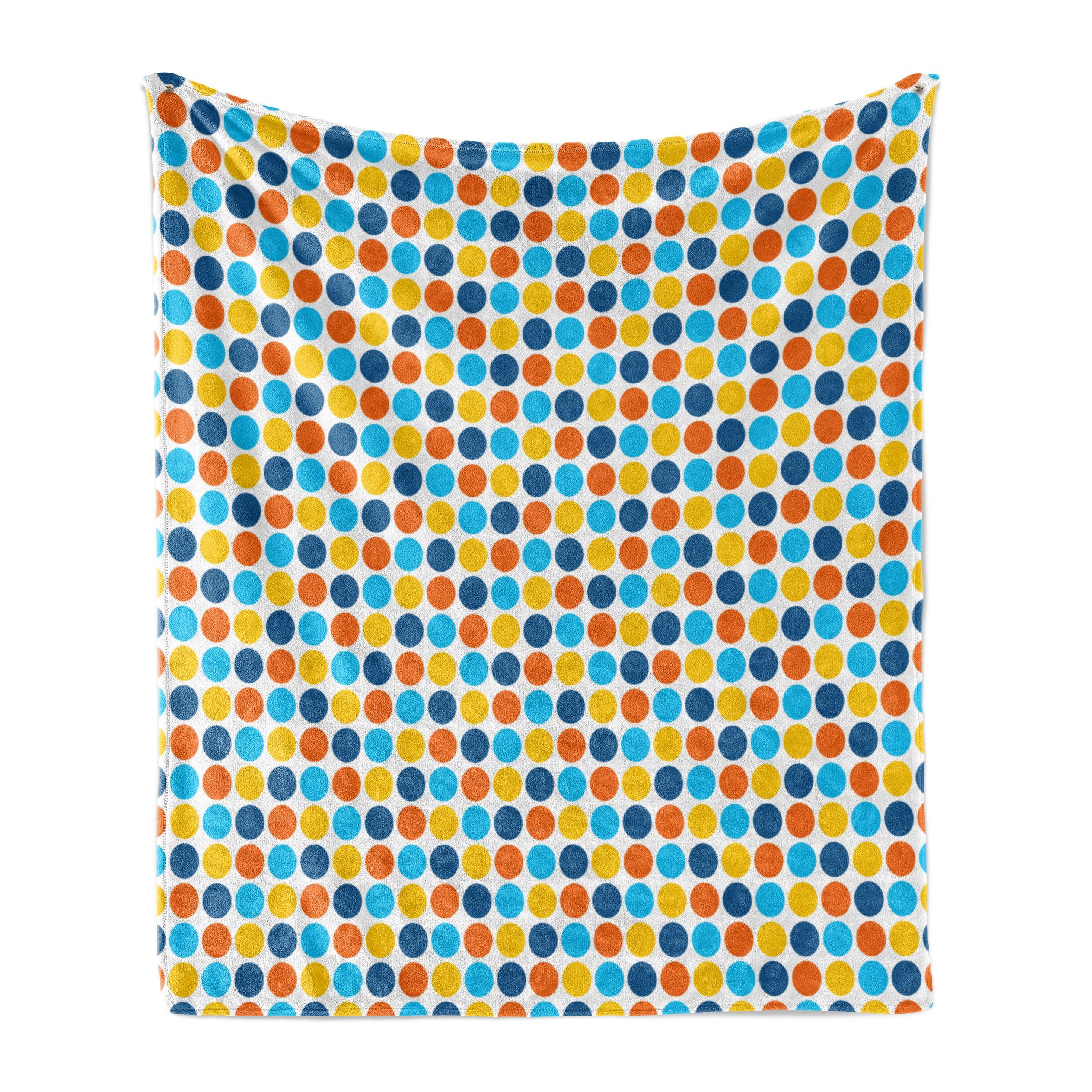 Plüsch dots Gemütlicher für Wohndecke Style Außenbereich, und Abakuhaus, Retro den Geometric Innen-