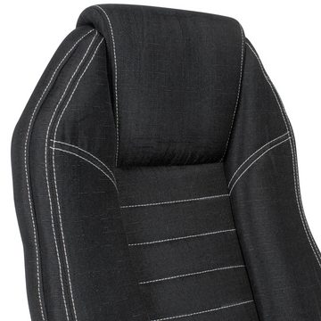 Amstyle Chefsessel SPM1.409 (Stoff Jeans-Optik Schwarz Bürodrehstuhl bis 120 kg), Design Drehstuhl, Schreibtischstuhl Drehbar