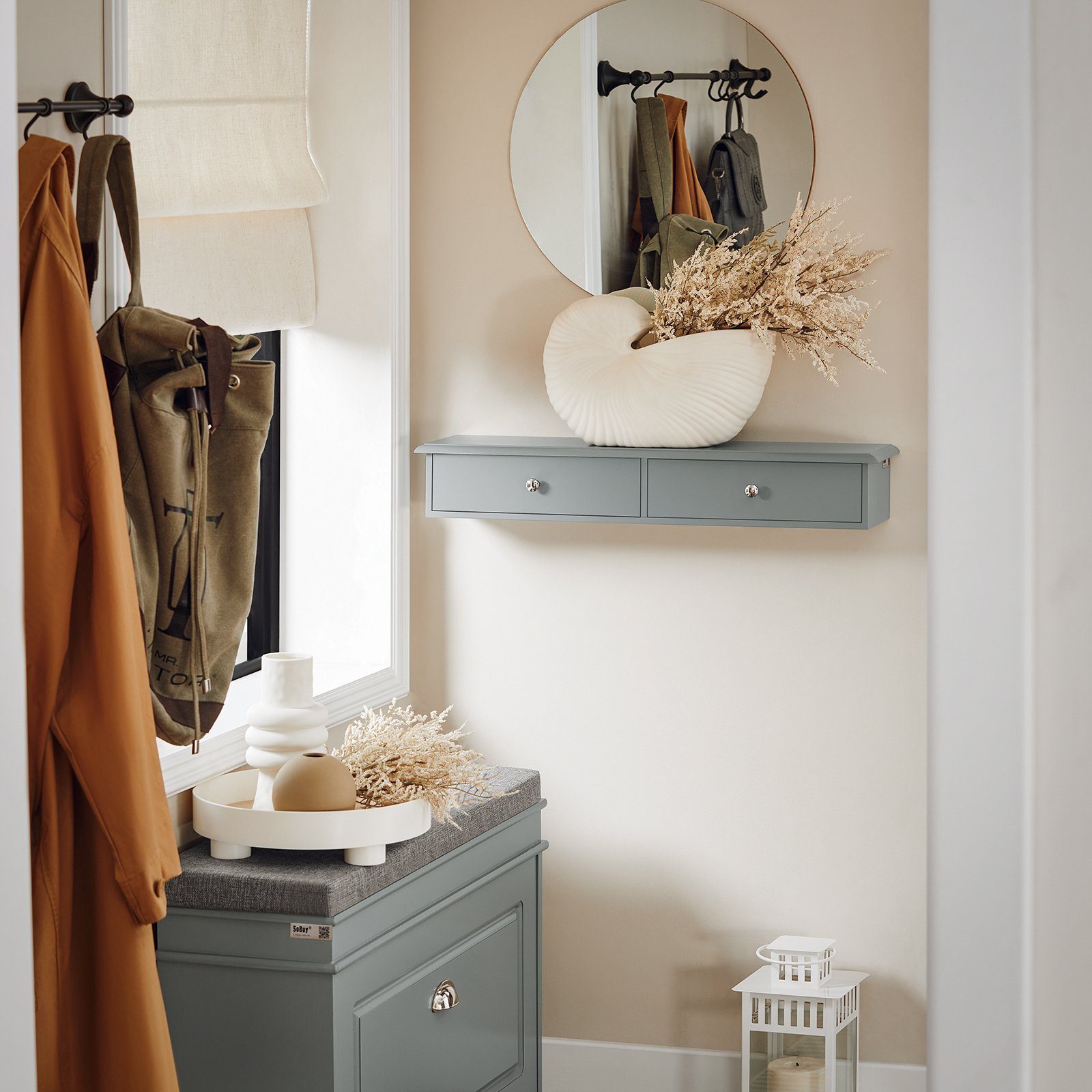 SoBuy Hängeschrank FRG43, Wandschrank mit 2/3 Schubladen, Badezimmerschrank günstig online kaufen