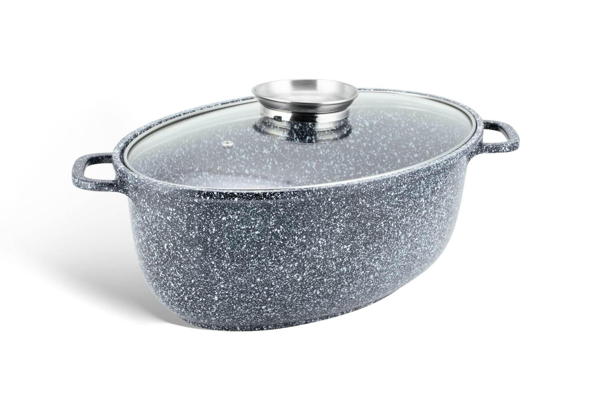 Edenberg Bräter Aluguss Bräter 8L Alugussbräter Bratpfanne zwei in eins Gänsepfanne, Aluminium, Edelstahl, Keramik (2-tlg)