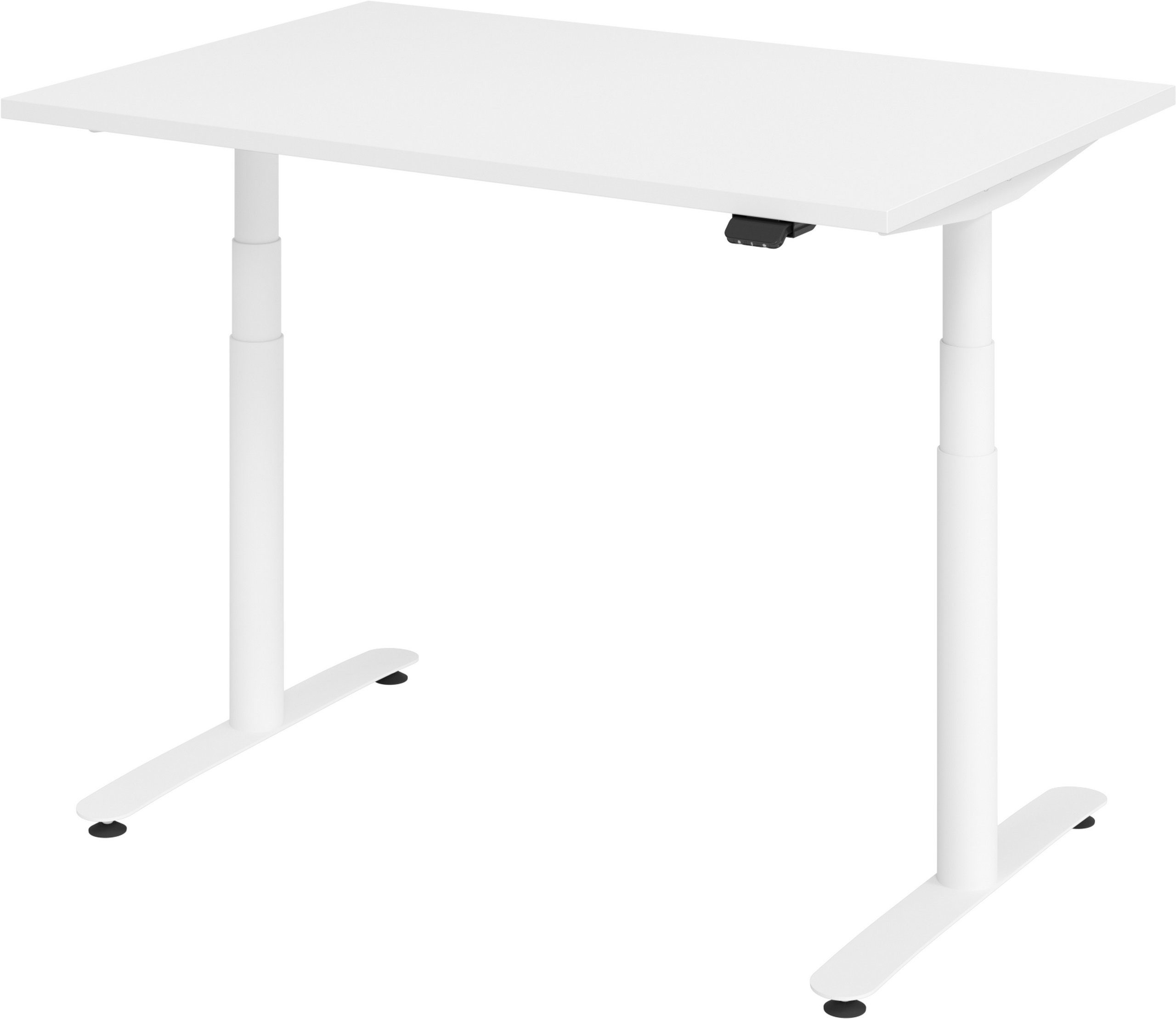 bümö Schreibtisch Schreibtisch elektrisch Bluetooth & App XDLR, Rechteck: 120 x 80 cm - Dekor: Weiß - Gestell: Weiß | Schreibtische