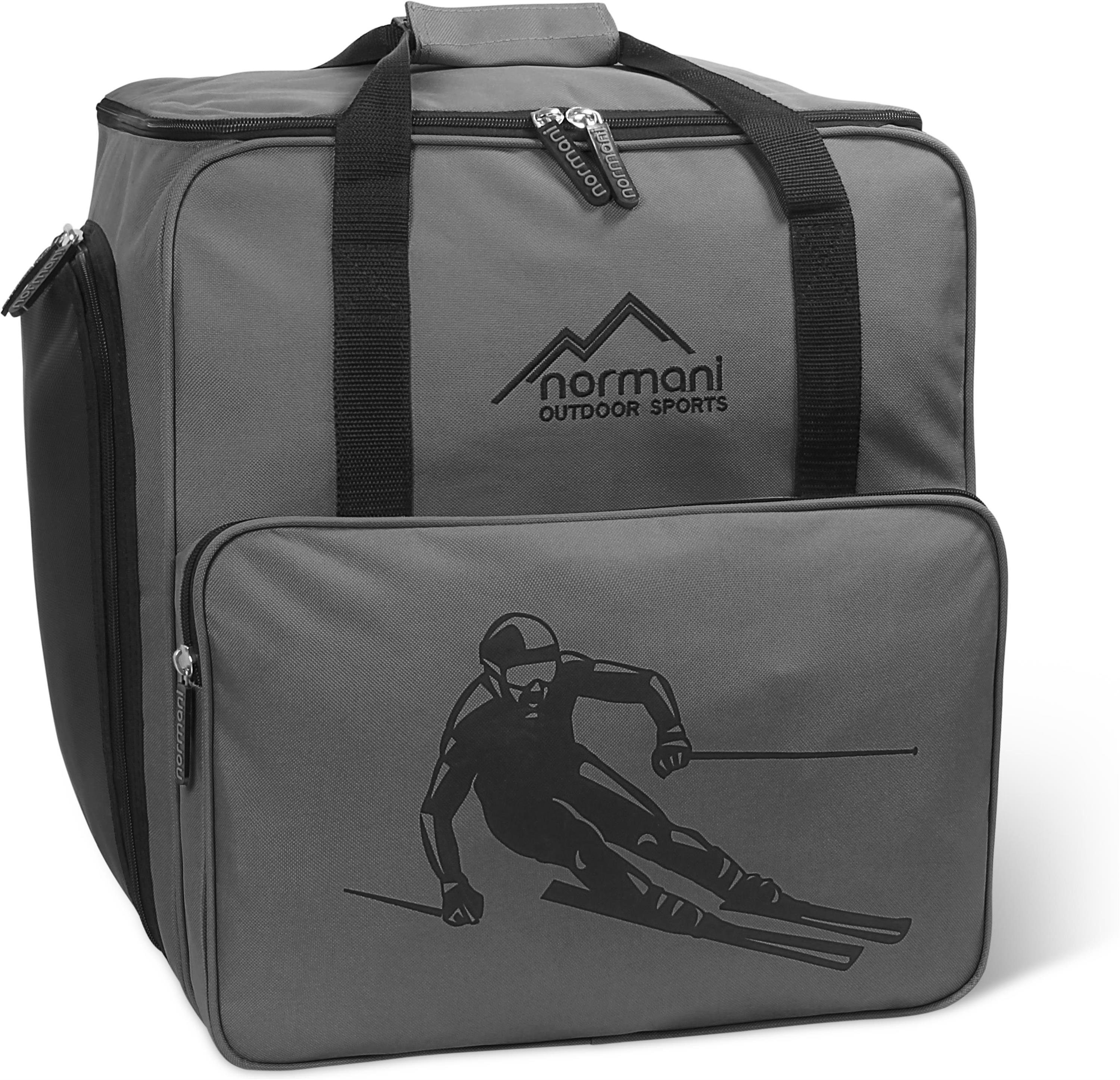 normani Sporttasche Skitasche 53 l Alpine Depo, Skischuhtasche mit separatem Helmfach und Rucksackfunktion - Rollschuhtasche oder Snowboardschuhtasche Anthrazit