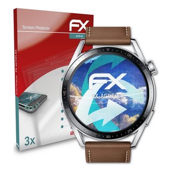 atFoliX Schutzfolie Displayschutzfolie für Huawei Watch GT 3 46mm, (3 Folien), Ultraklar und flexibel