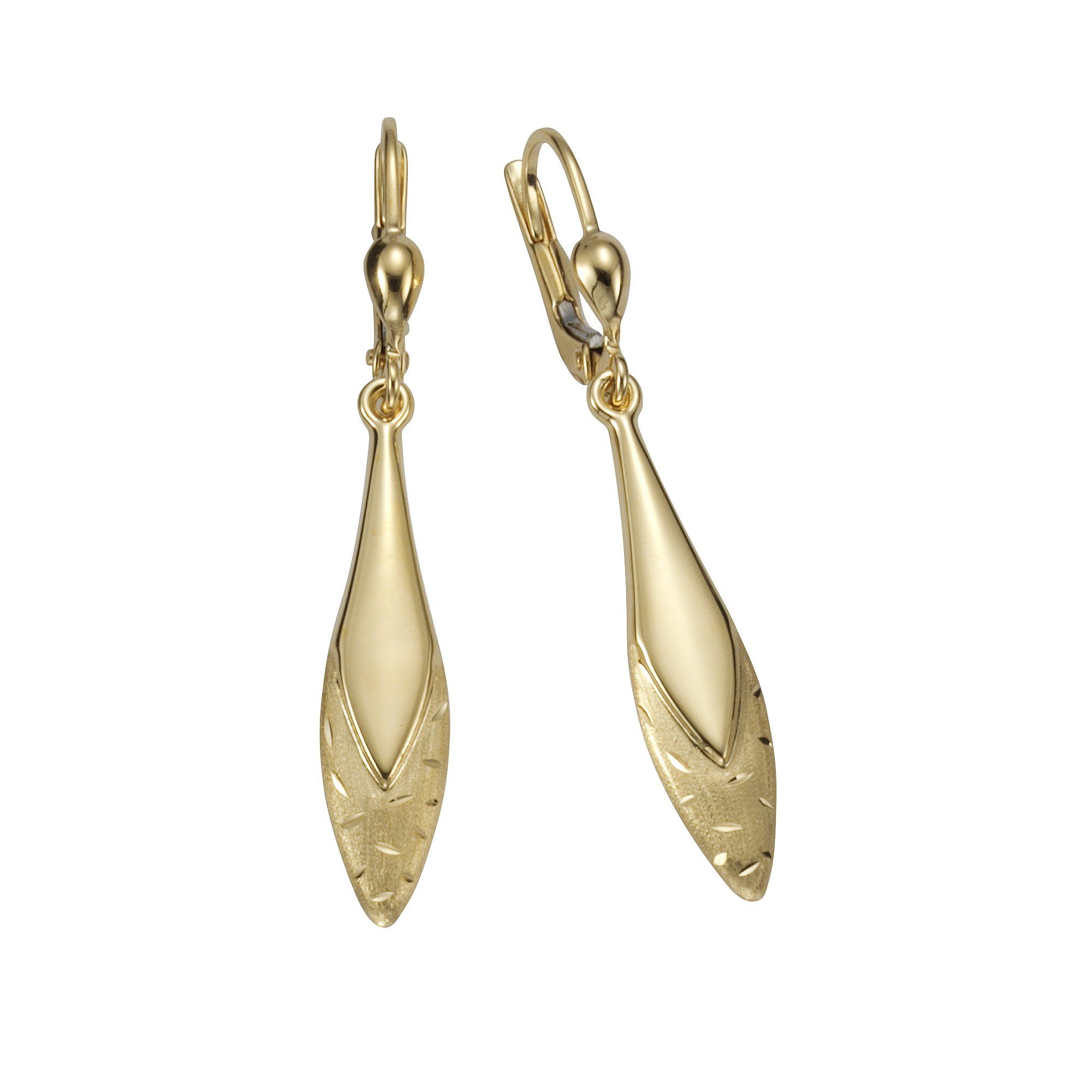 Fascination by Ellen K. Paar Ohrhänger 375 Gold glanz matt diamantiert günstig online kaufen