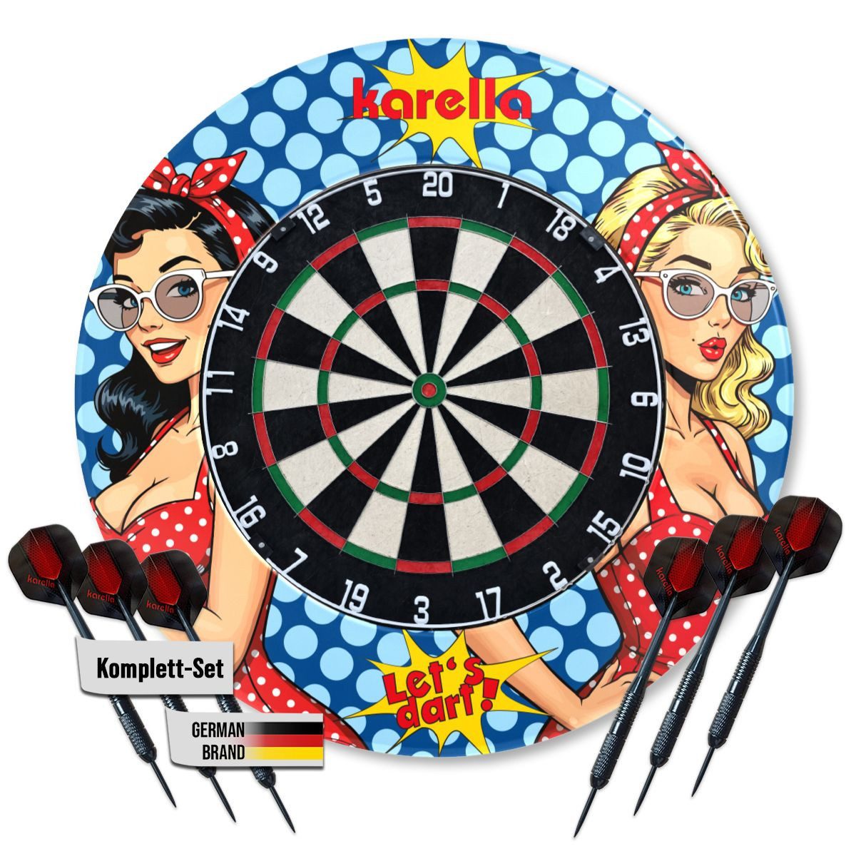 Karella Dartscheibe Karella Bundle BullOut Set + PlayGirl Surround