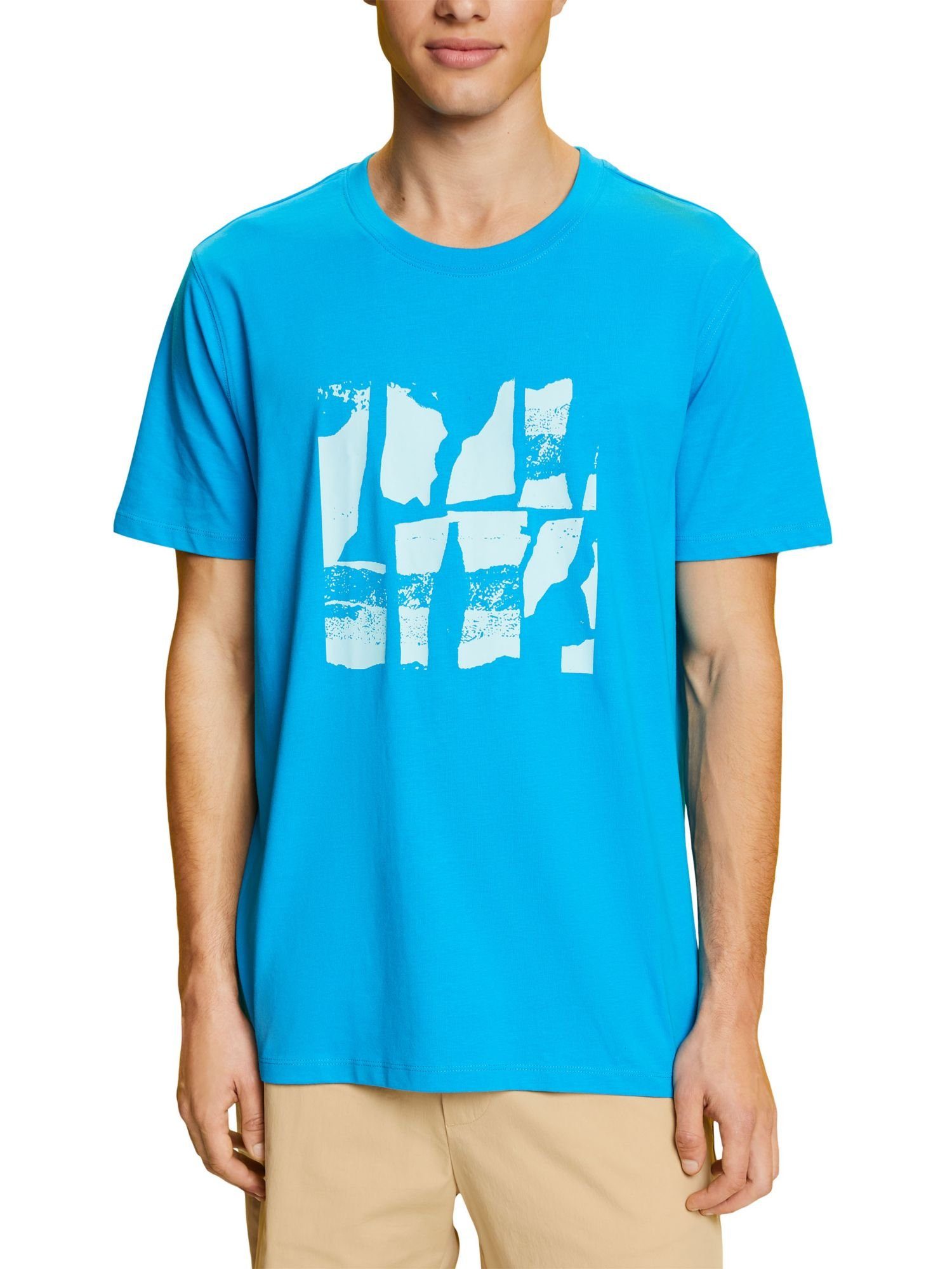 T-Shirt T-Shirt Frontprint, mit TURQUOISE Esprit Baumwolle 100% DARK (1-tlg)