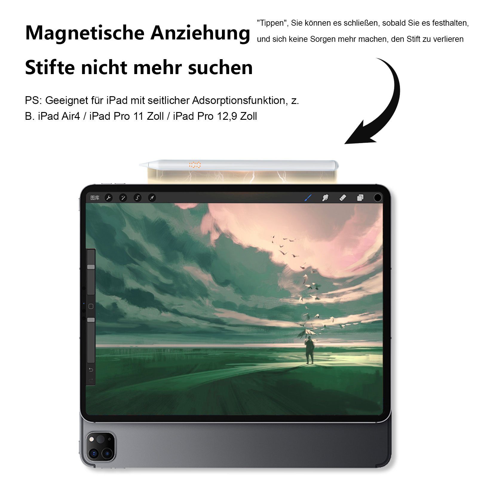 Aoucheni Eingabestift Stylus für 2018-2022, Weiß Stift,Stylus iPad Pen