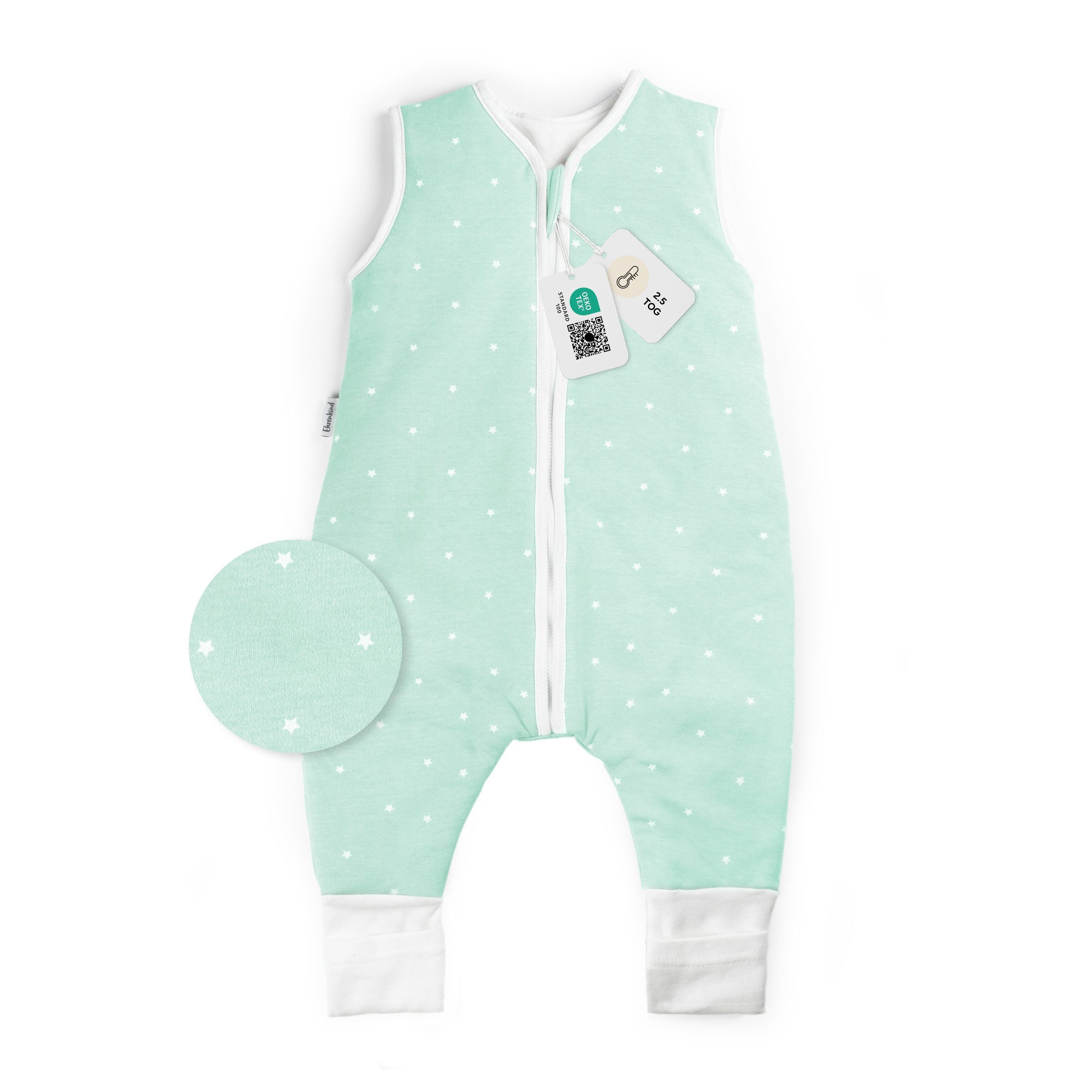 Babyschlafsack Schlafsack mit Füßen 2.5 TOG, Bio-Baumwolle, Ganzjahr