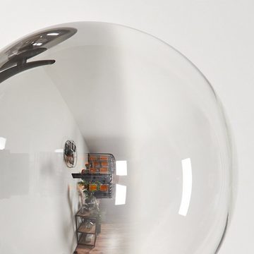 hofstein Stehlampe Stehlampe aus Metall/Glas in Schwarz/Rauchfarben/Klar, ohne Leuchtmittel, mit Glasschirmen (10, 12 cm), Fußschalter, 6x G9, ohne Leuchtmittel