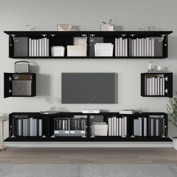 furnicato TV-Schrank 6-tlg. TV-Schrank-Set Schwarz Holzwerkstoff