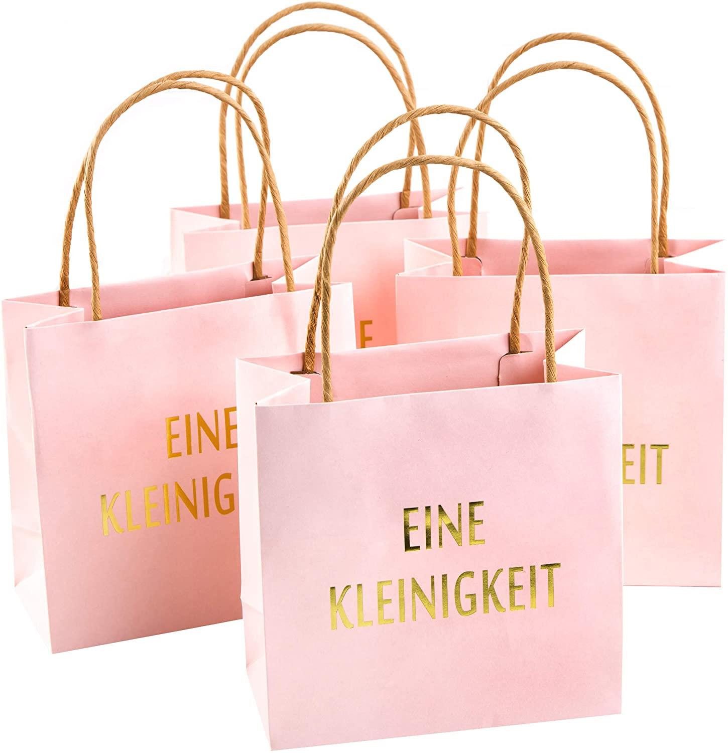 Logbuch-Verlag Пакувальний папір 4 kleine Geschenktüten rosa gold "eine Kleinigkeit", (4St)