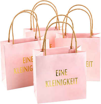 Logbuch-Verlag Geschenkpapier 4 kleine Geschenktüten rosa gold "eine Kleinigkeit", (4St)