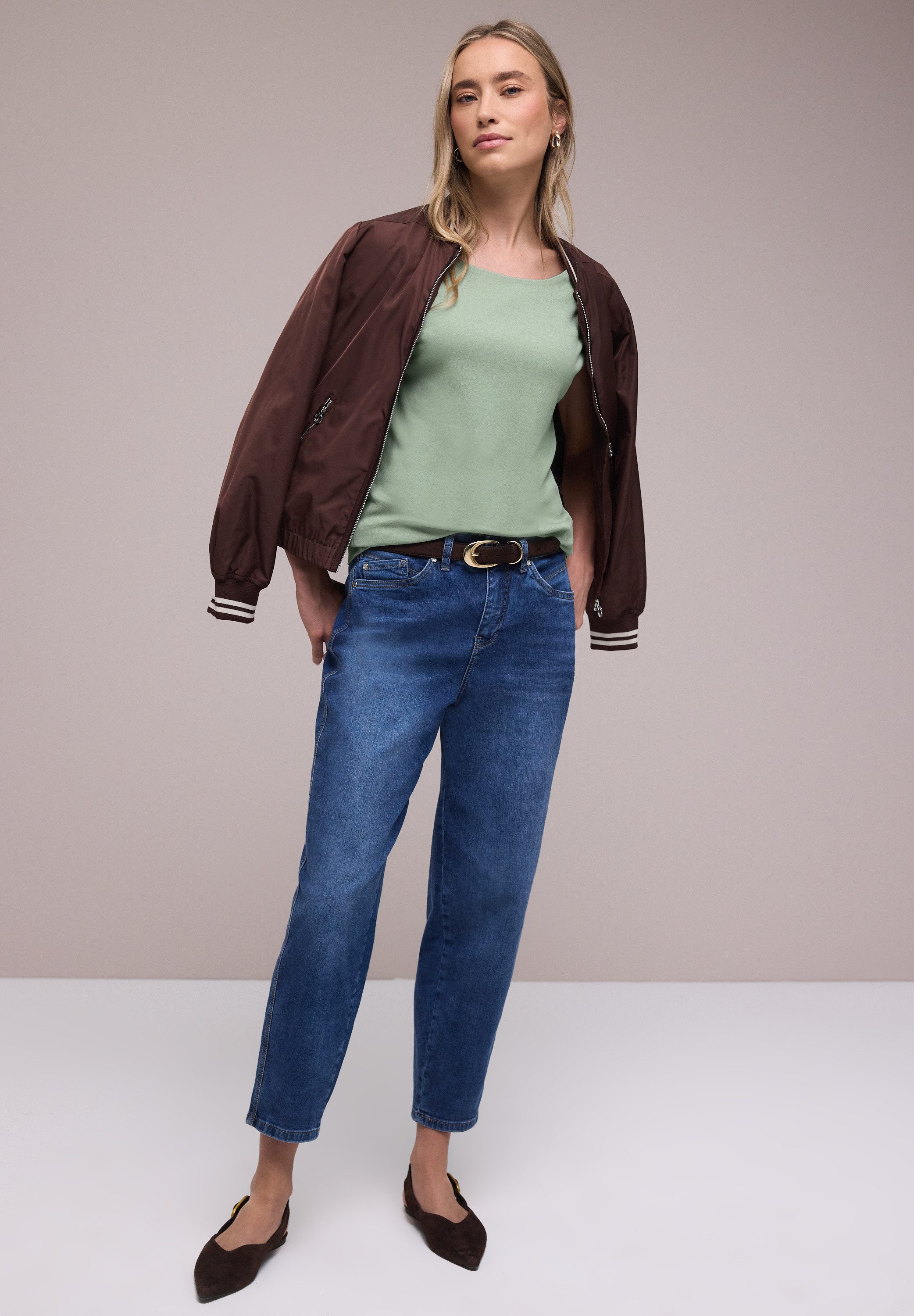 STREET ONE T-Shirt mit U-Boot-Ausschnitt