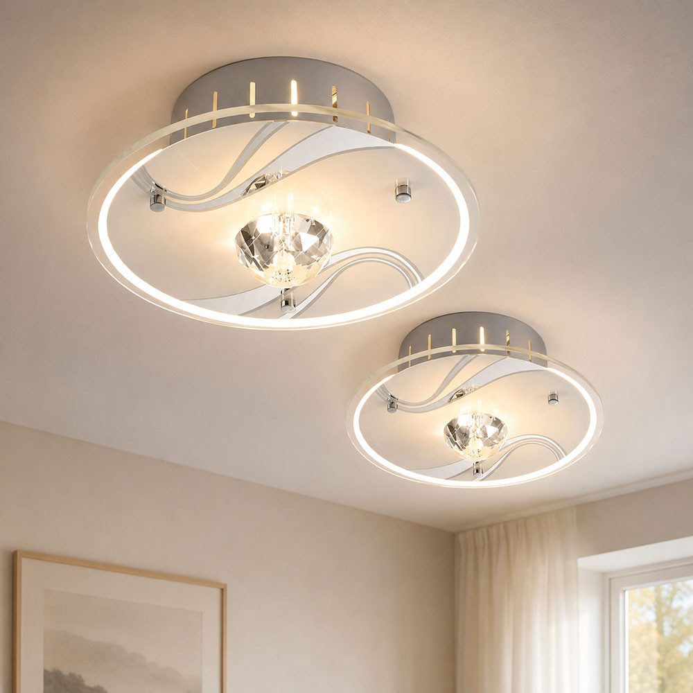 etc-shop LED Deckenleuchte, Leuchtmittel nicht inklusive, Deckenleuchte Deckenleuchte Kristallleuchte Designlampe LED D 18 cm
