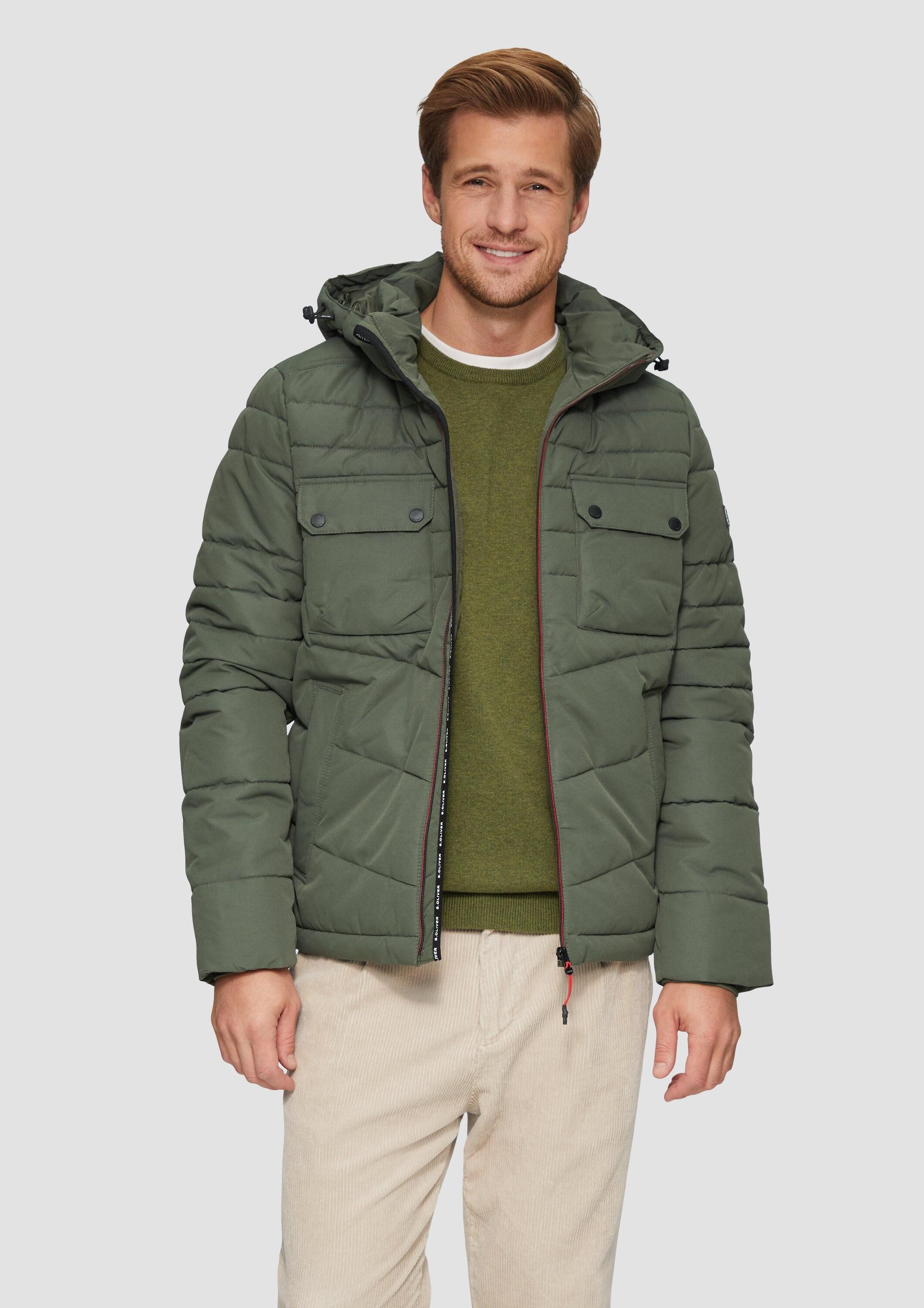 s.Oliver Winterjacke Outdoor-Jacke Gesteppte Jacke mit abnehmbarer Kapuze günstig online kaufen